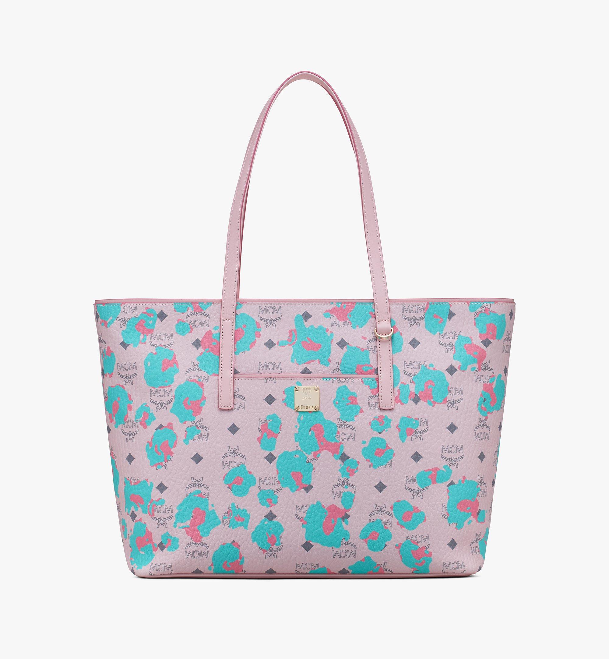 Mcm Anya Shopper In Floral Leopard In Leoforal Powder Pink | ModeSens