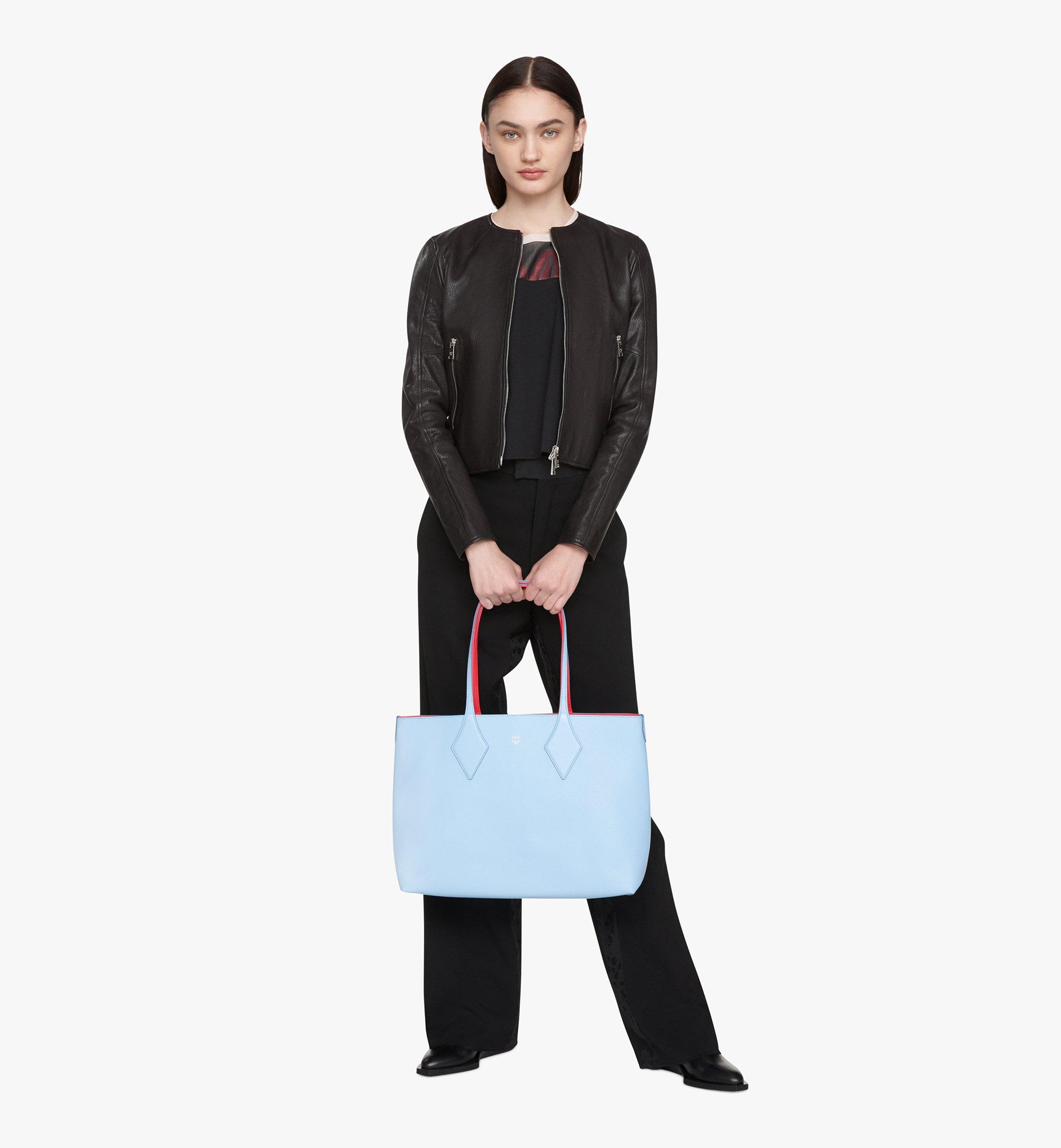 MCM Reversible Shopper in Tani Leather Blue MWPASXS01H2001 Alternate View 7