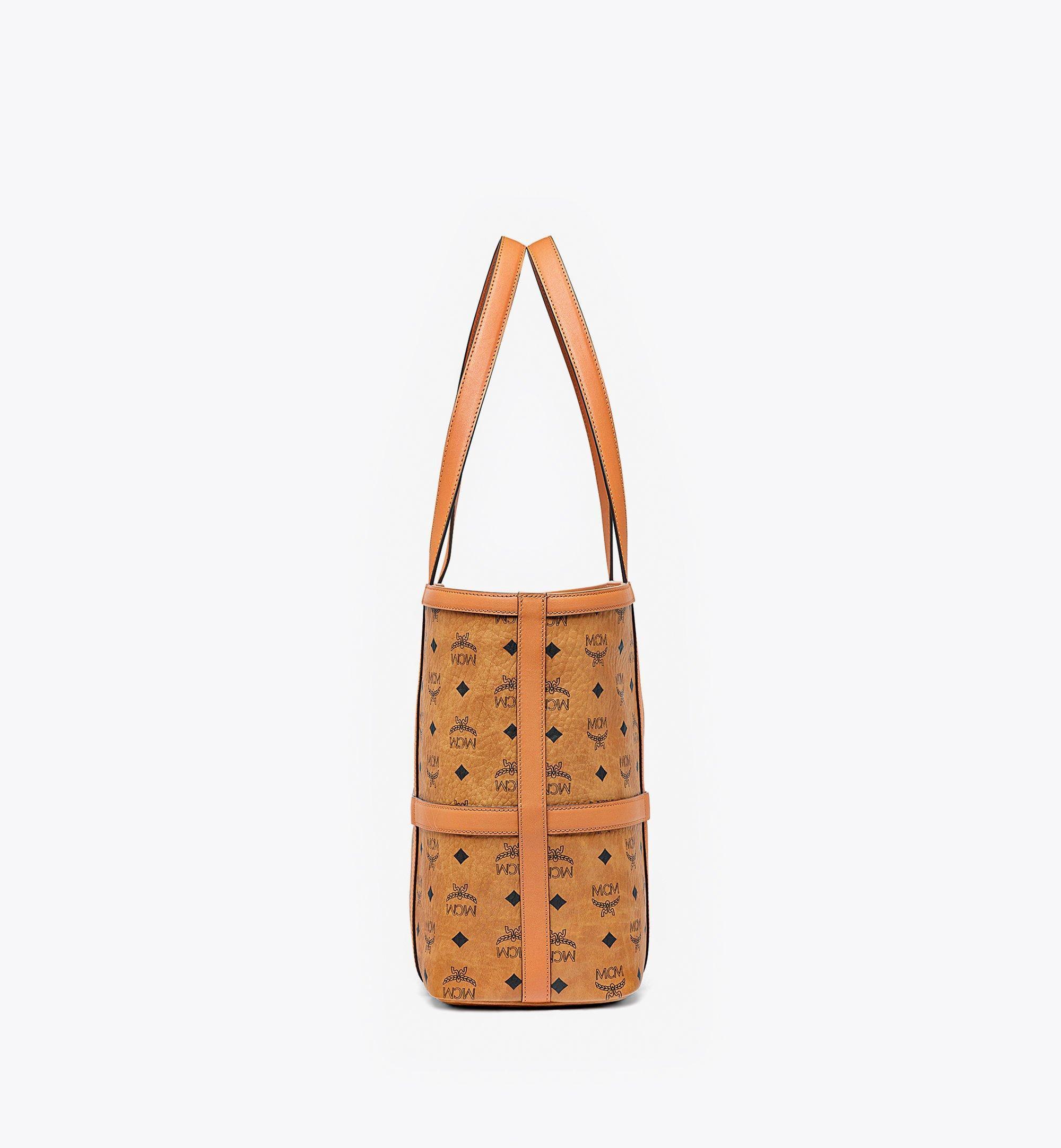 Mcm Medium Aren Coated Canvas Crossbody Bag in Cognac