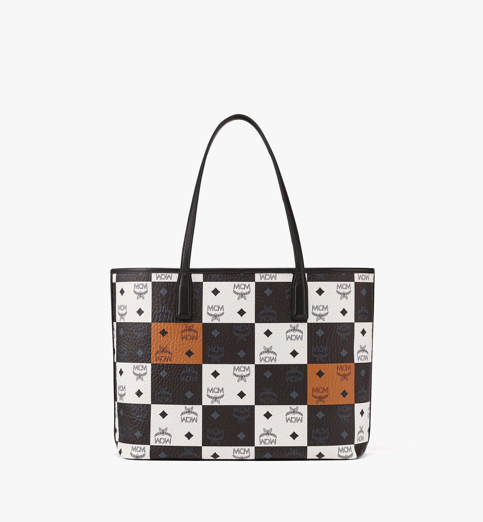 Medium Aren Shopper in Checkerboard Visetos Black MCM US