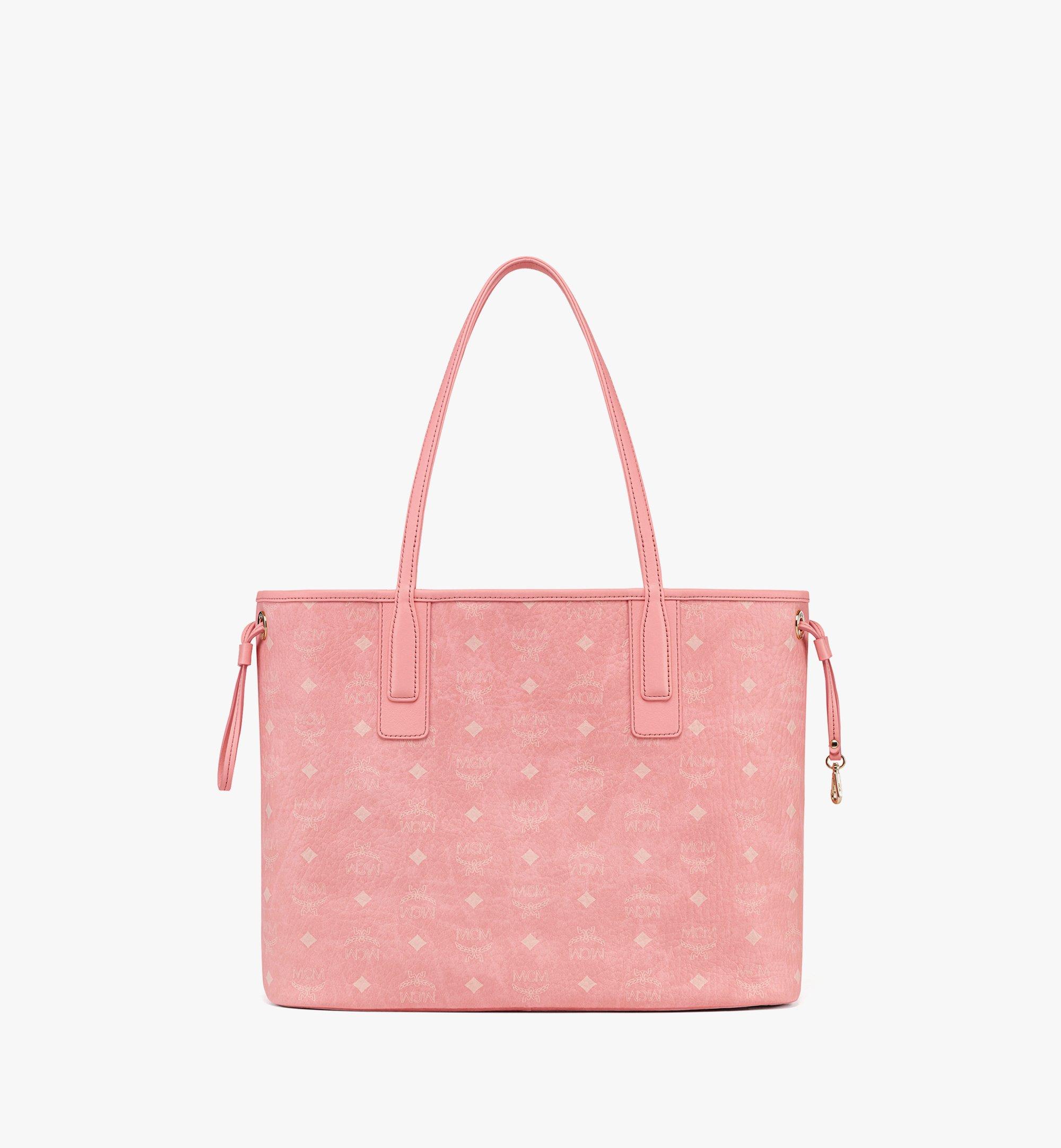 mcm medium liz reversible shopper pink