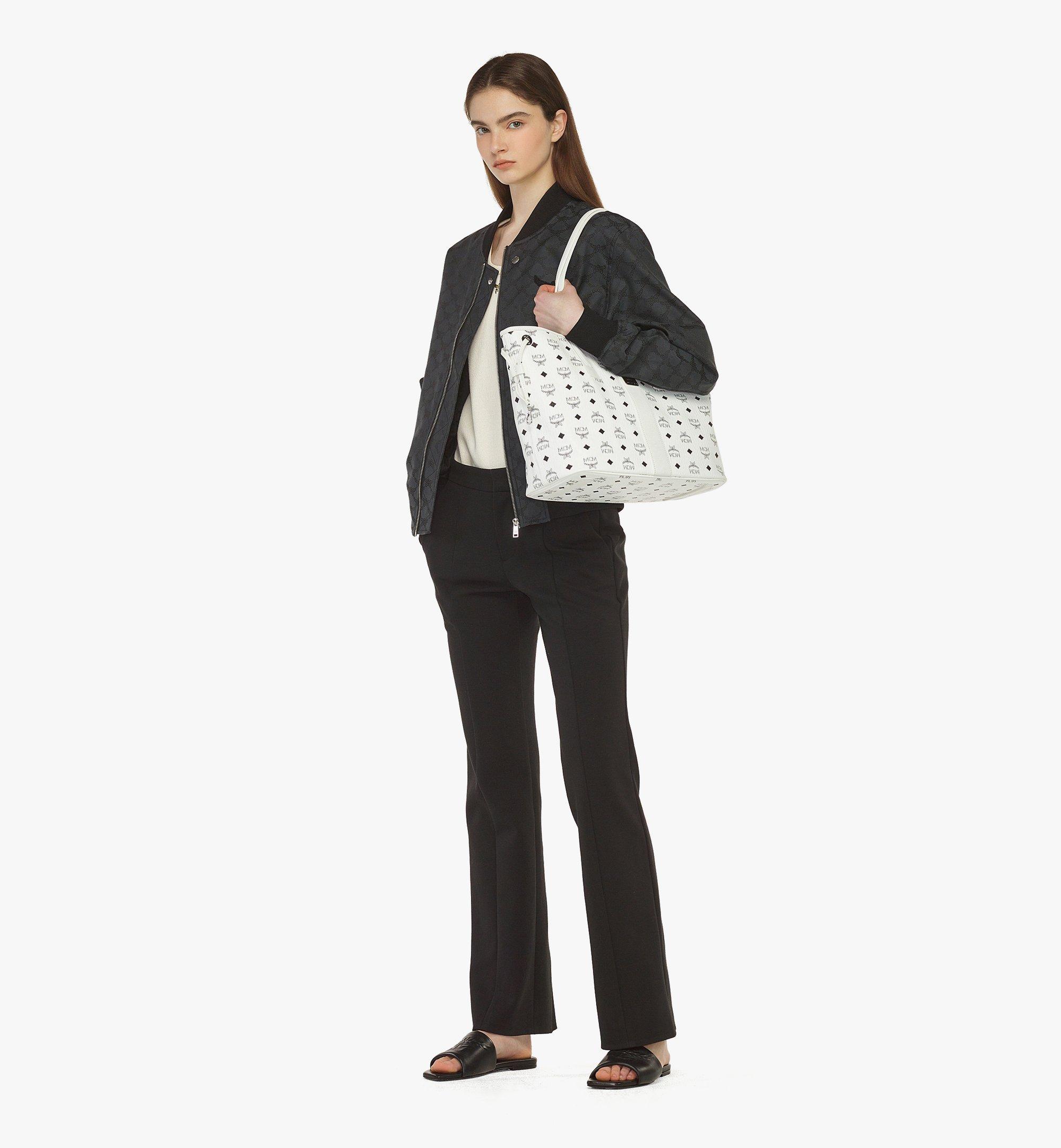 Mcm Liz Medium Reversible Visetos Shopper Tote - White - Large