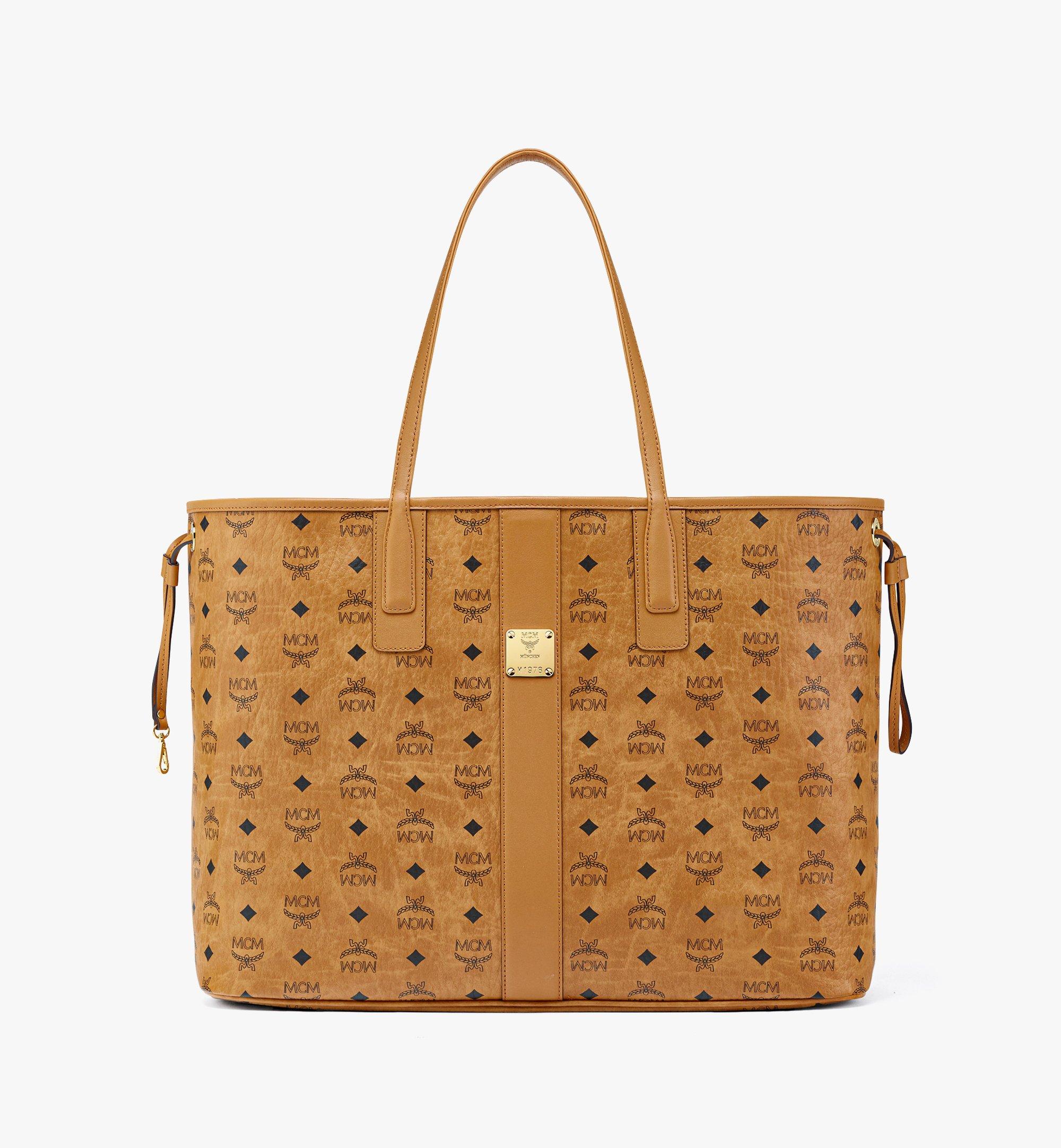 Mcm Women's Large Liz Reversible Visetos Shopper - Cognac