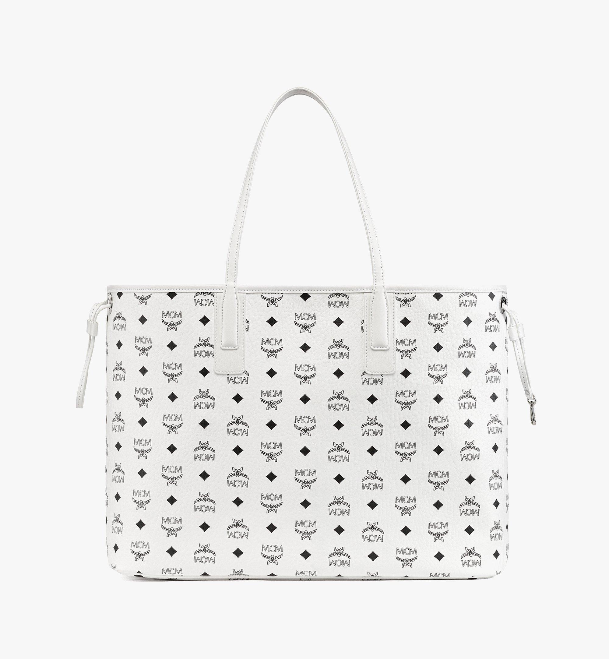 Large Reversible Liz Shopper in Visetos White MCM UK