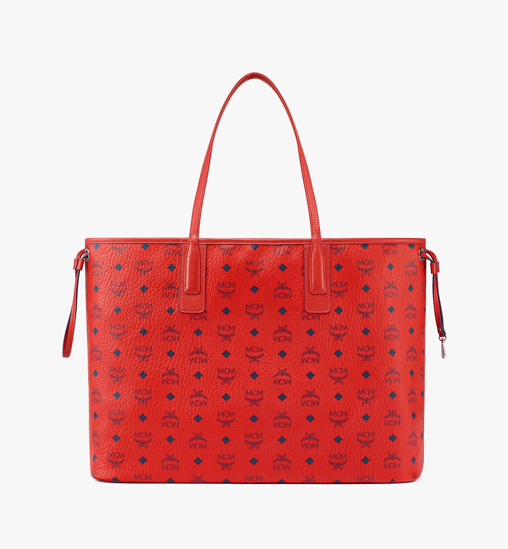 Red mcm liz tote sale