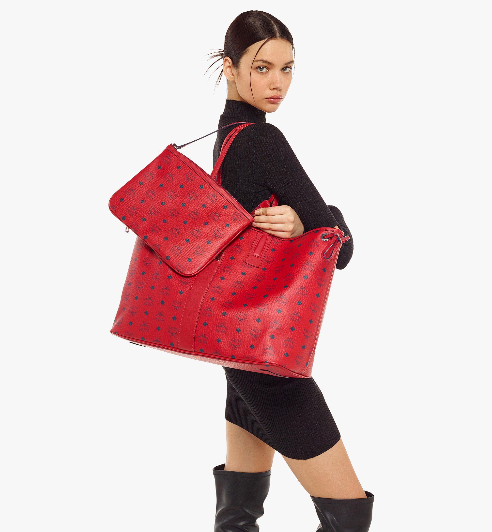 Red mcm tote bag online