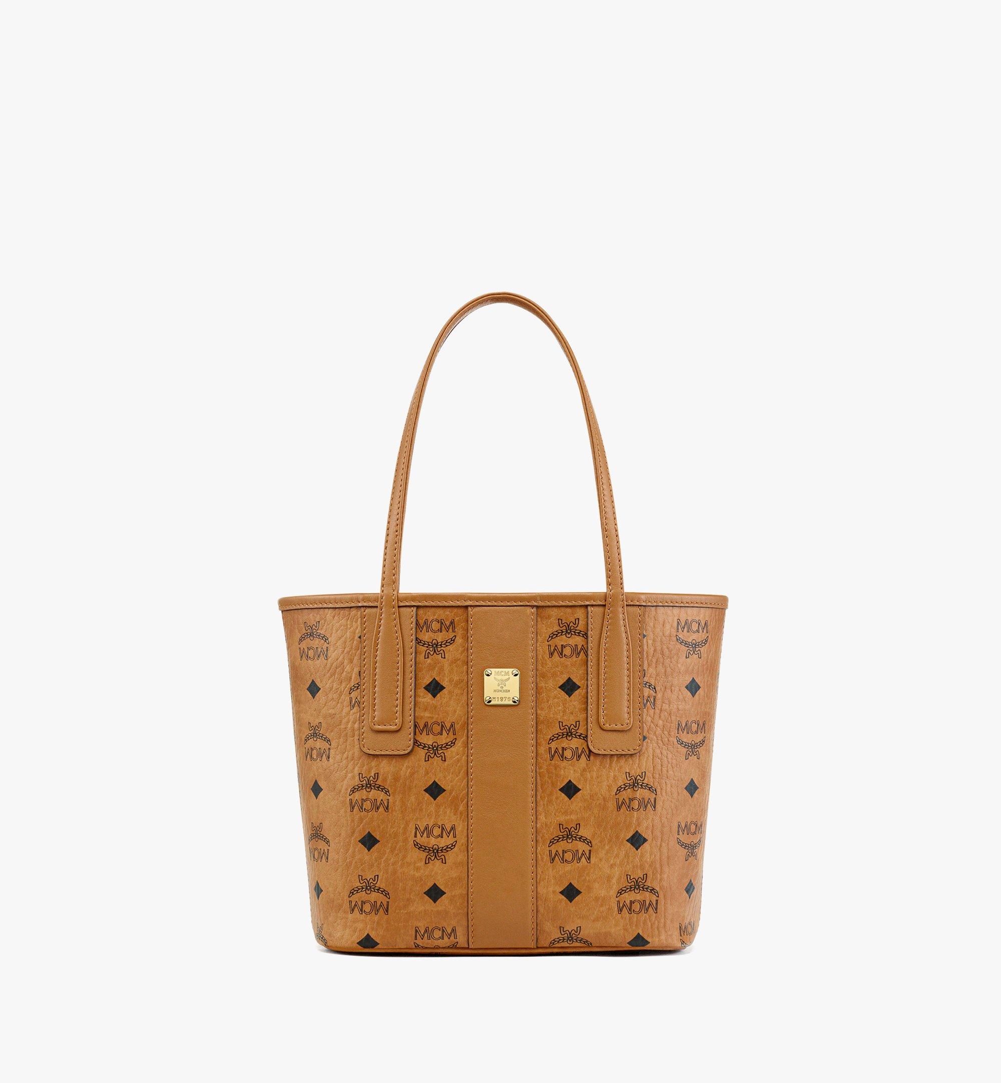 Mcm Reversible Liz Shopper in Visetos Cognac Visetos