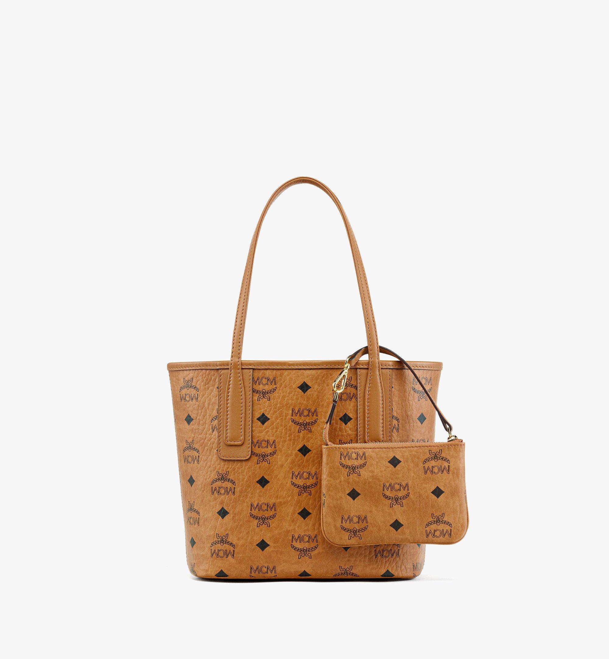 Mcm Reversible Liz Shopper in Visetos Cognac Visetos