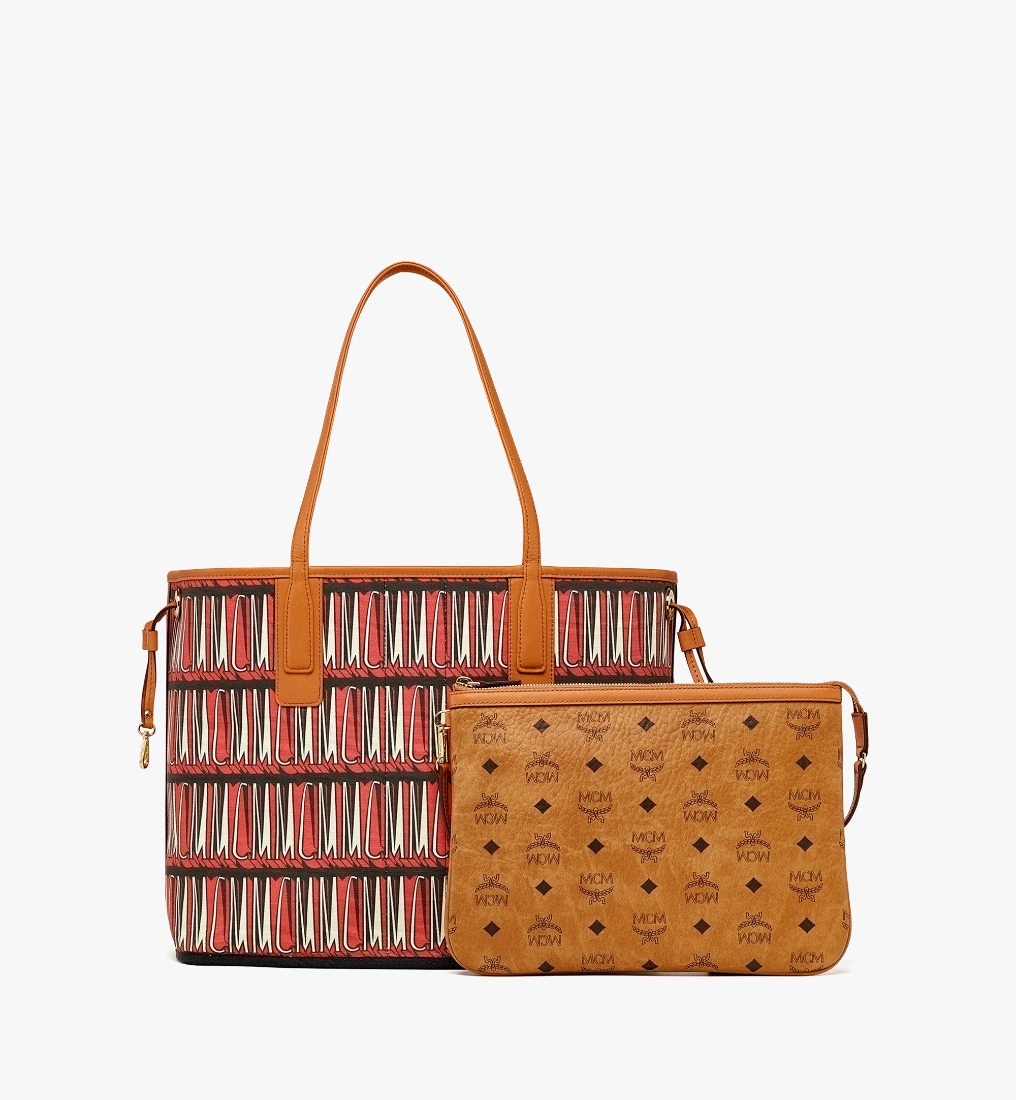 Mcm Reversible Liz Shopper in Visetos Cognac Visetos