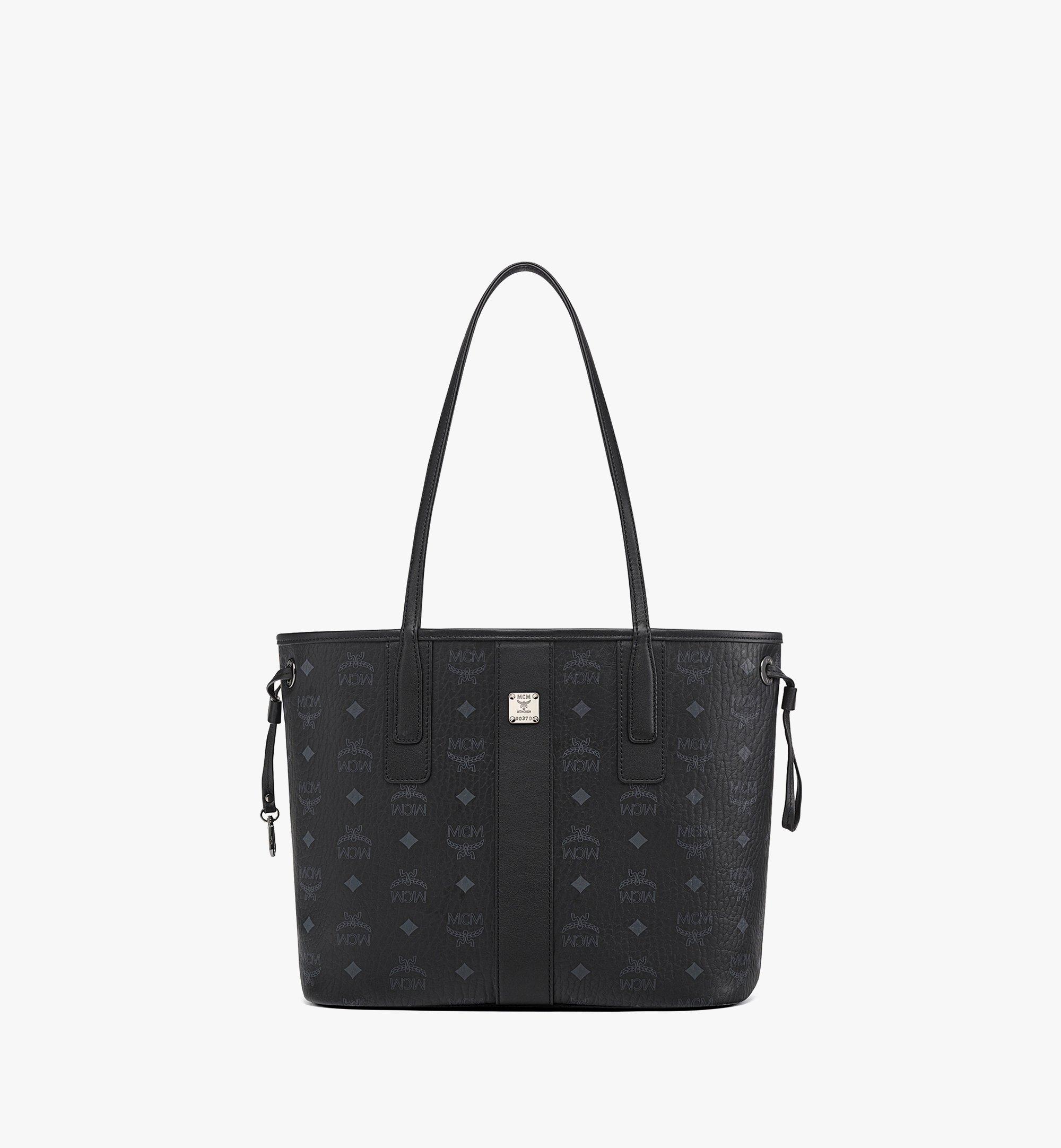 MCM Liz Visetos Reversible Shopper Tote Bag Black