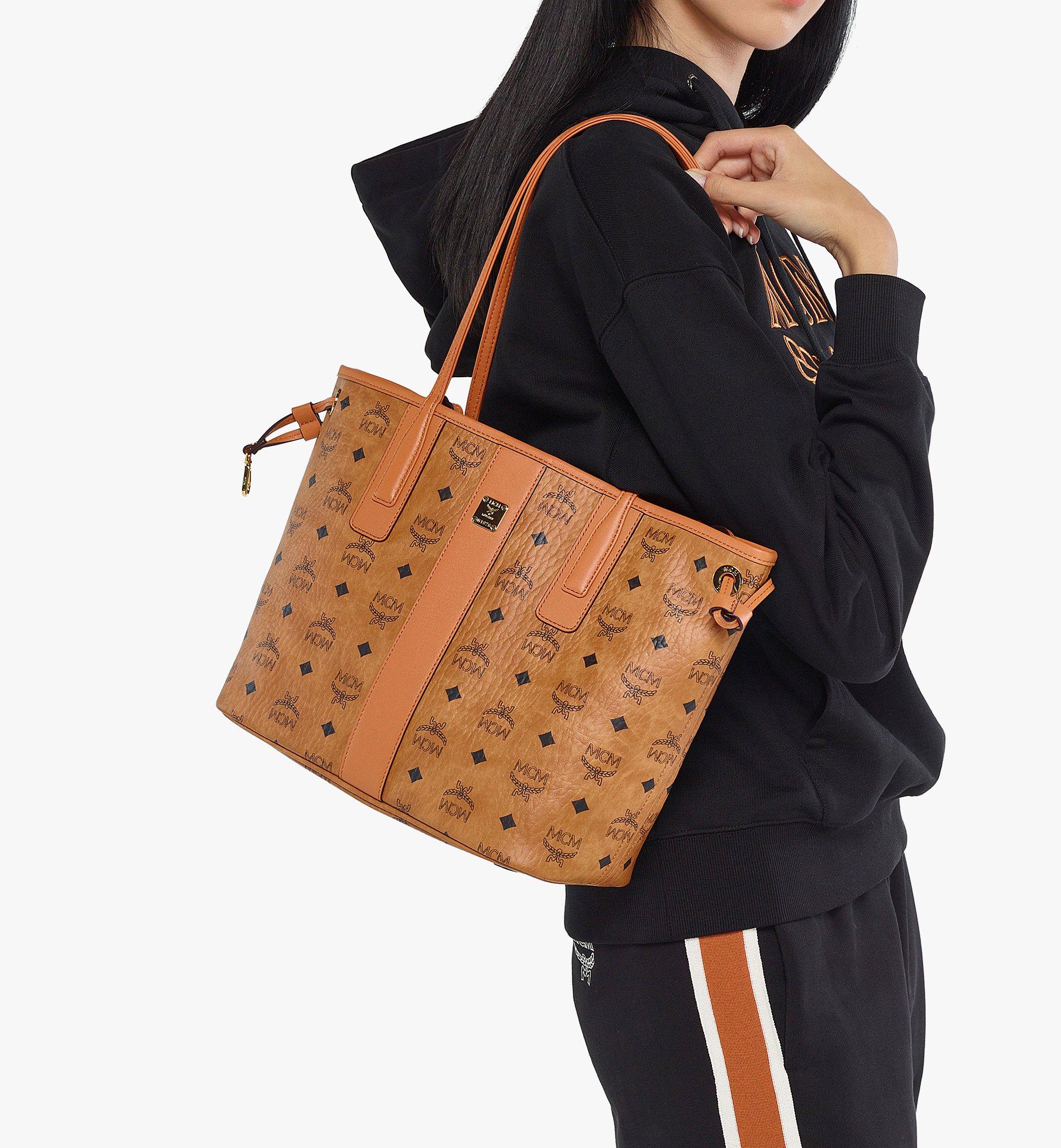 MCM Reversible Liz Shopper in Visetos Cognac - A World Of Goods