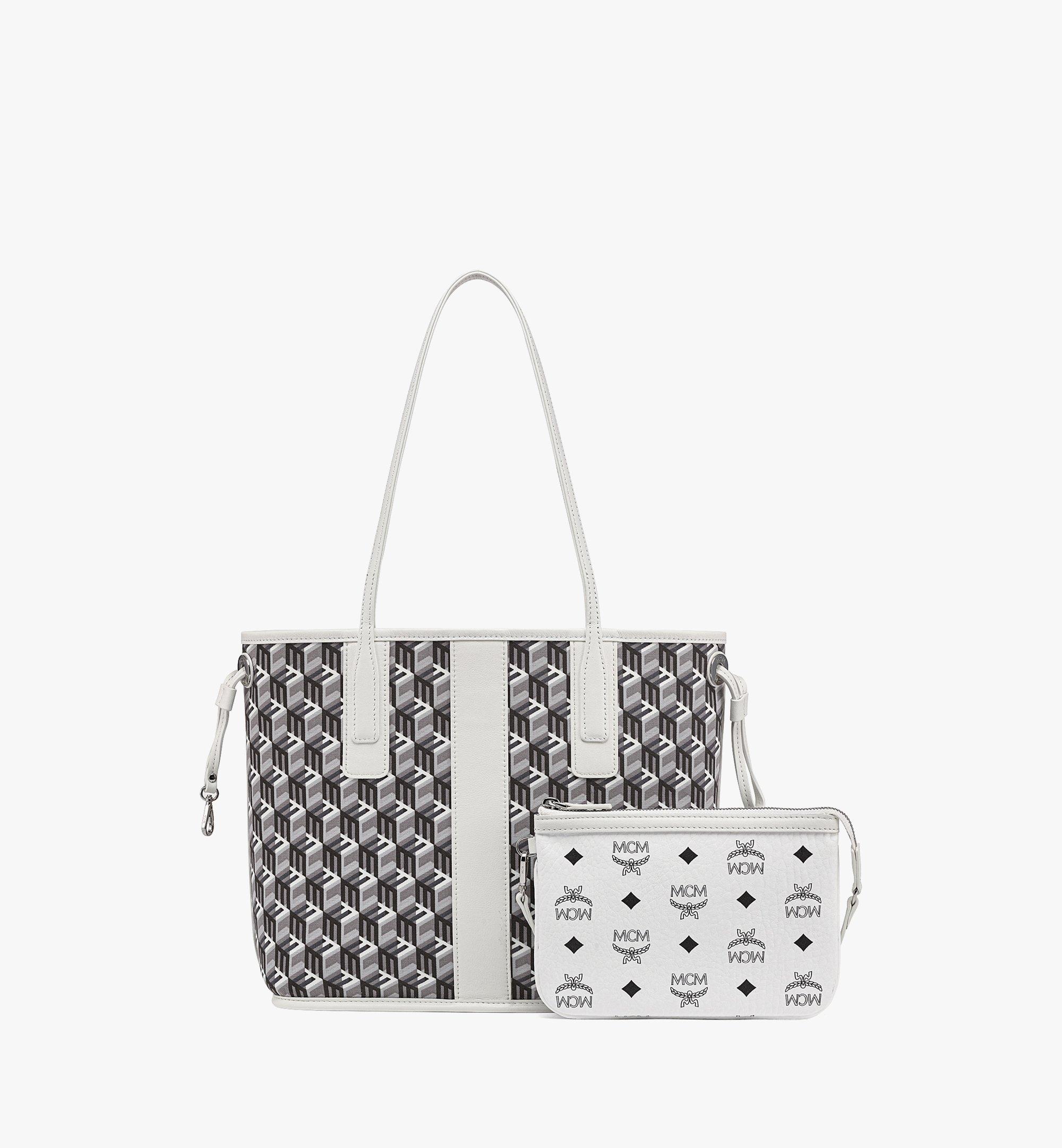 Mcm Liz Reversible Leather Tote Bag White