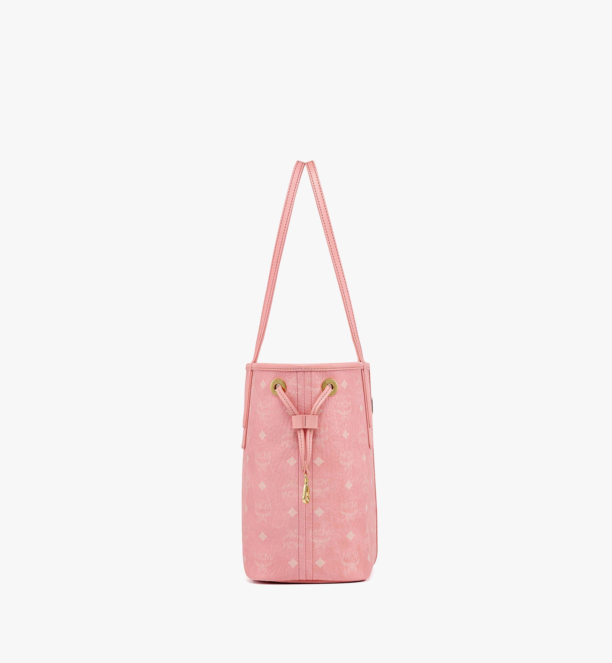 Mcm Small Munchen Visetos Tote in Bloosom Pink