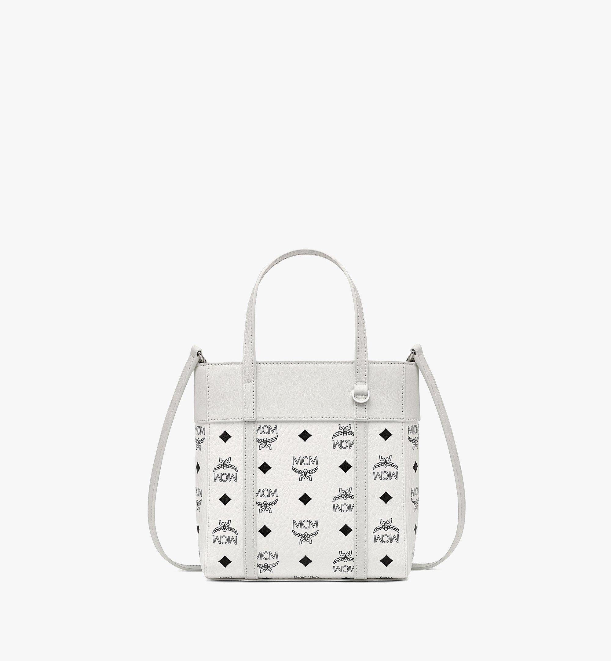 Mcm Aren Top-zip Shopper In Visetos Leather Mix In White | ModeSens