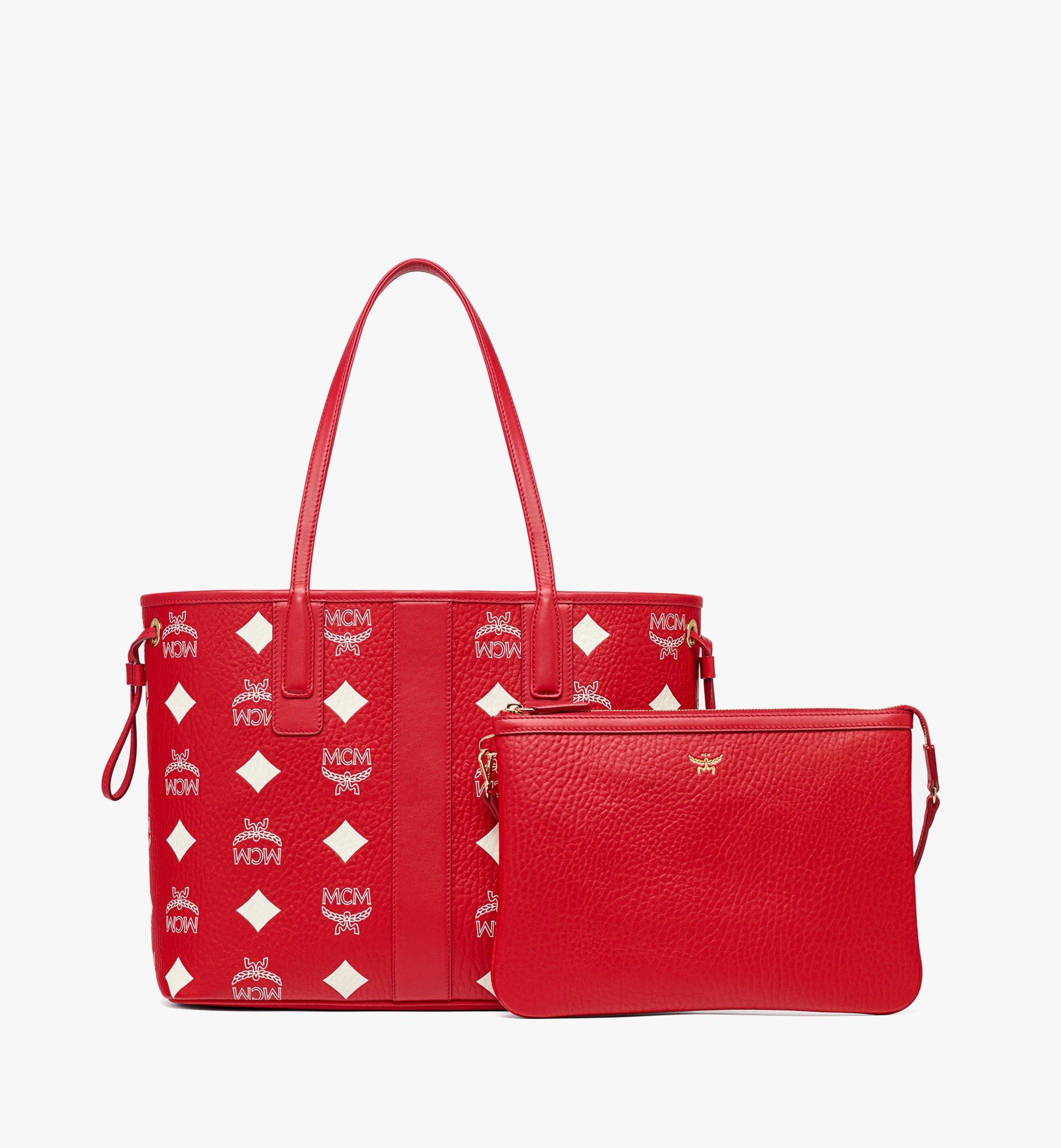 Medium Liz Shopper in Maxi Visetos Red MCM CA