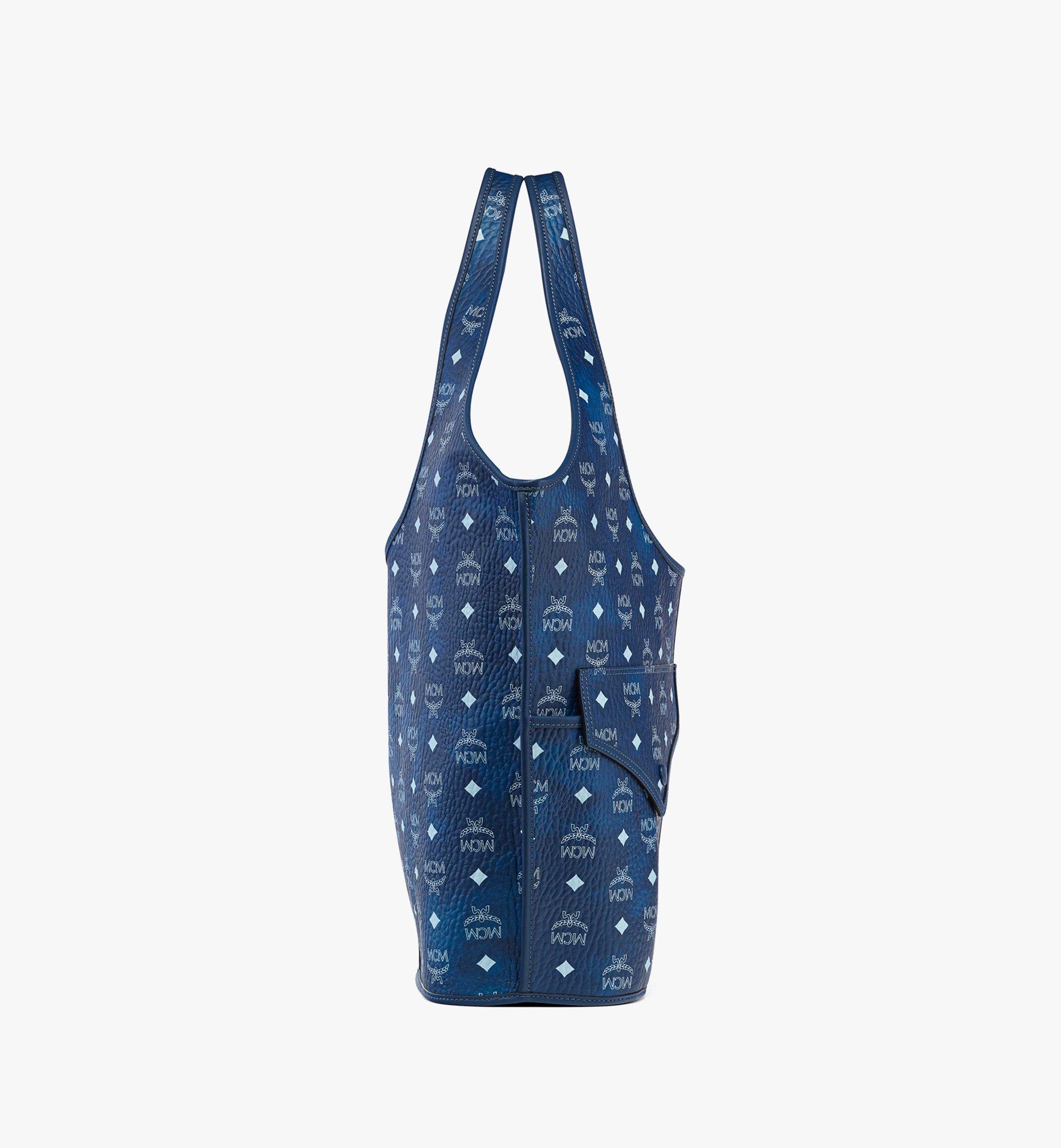 MCM Aren Mama Shopper in Visetos Blue MWPEATA021F001 Alternate View 1