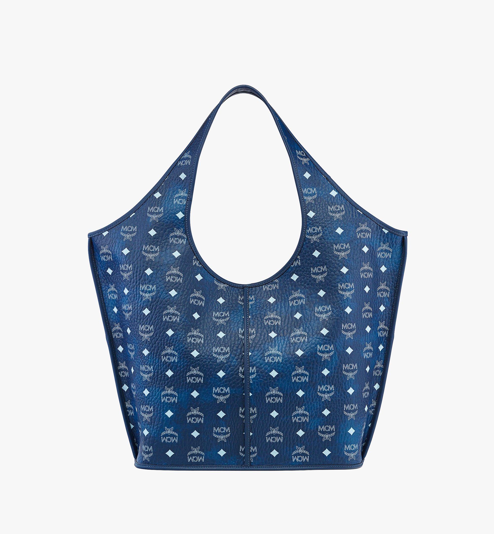 MCM Aren Mama Shopper in Visetos Blue MWPEATA021F001 Alternate View 3