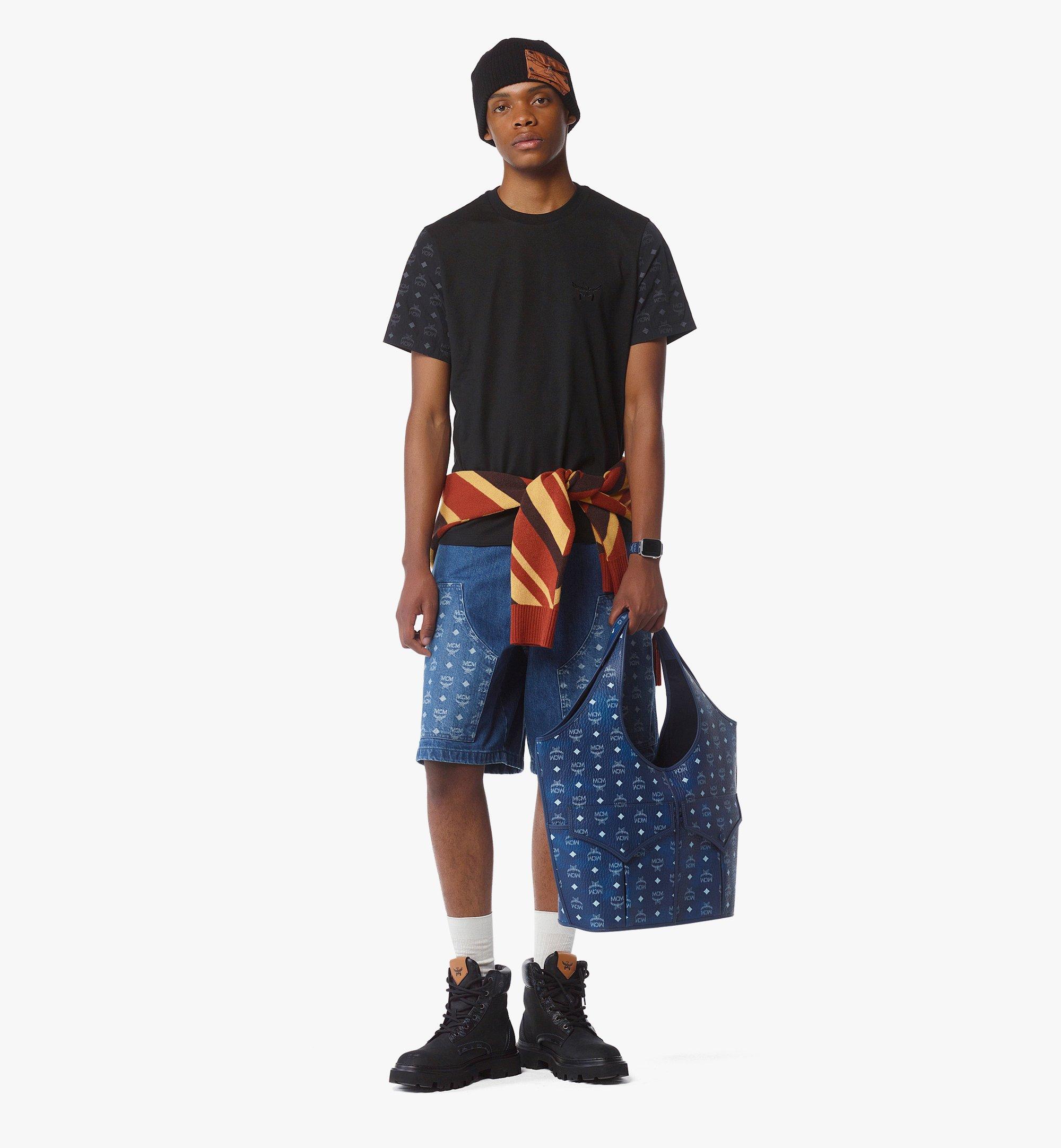 MCM Leni Shopper in Visetos Blue MWPEATA021F001 Alternate View 2
