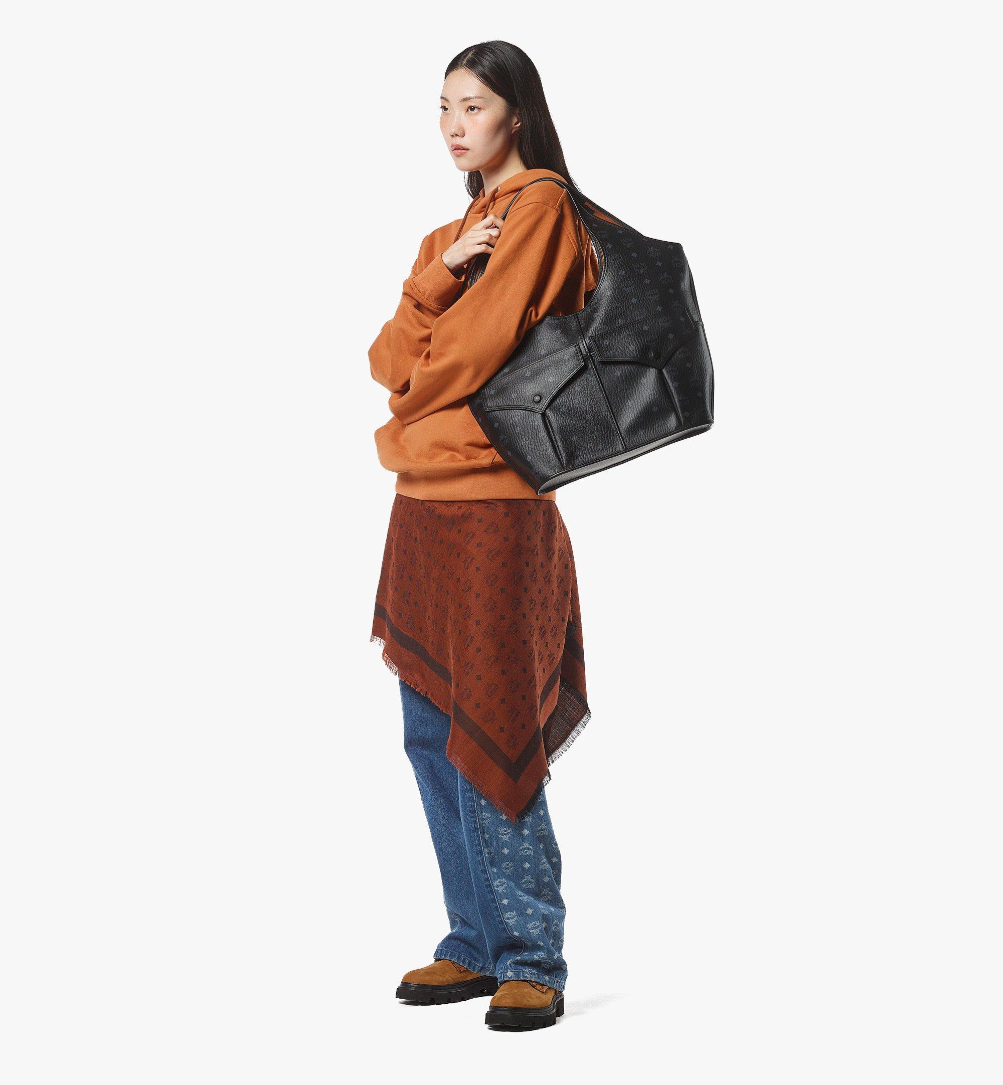 MCM Leni Shopper in Visetos Black MWPEATA02BK001 Alternate View 2