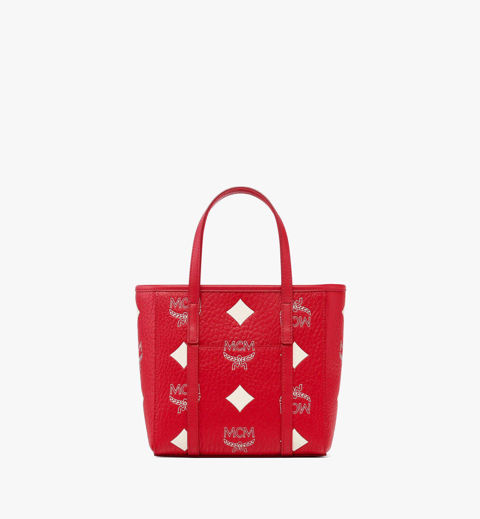 Mini Toni Top Zip Shopper in Maxi Visetos Red MCM TH