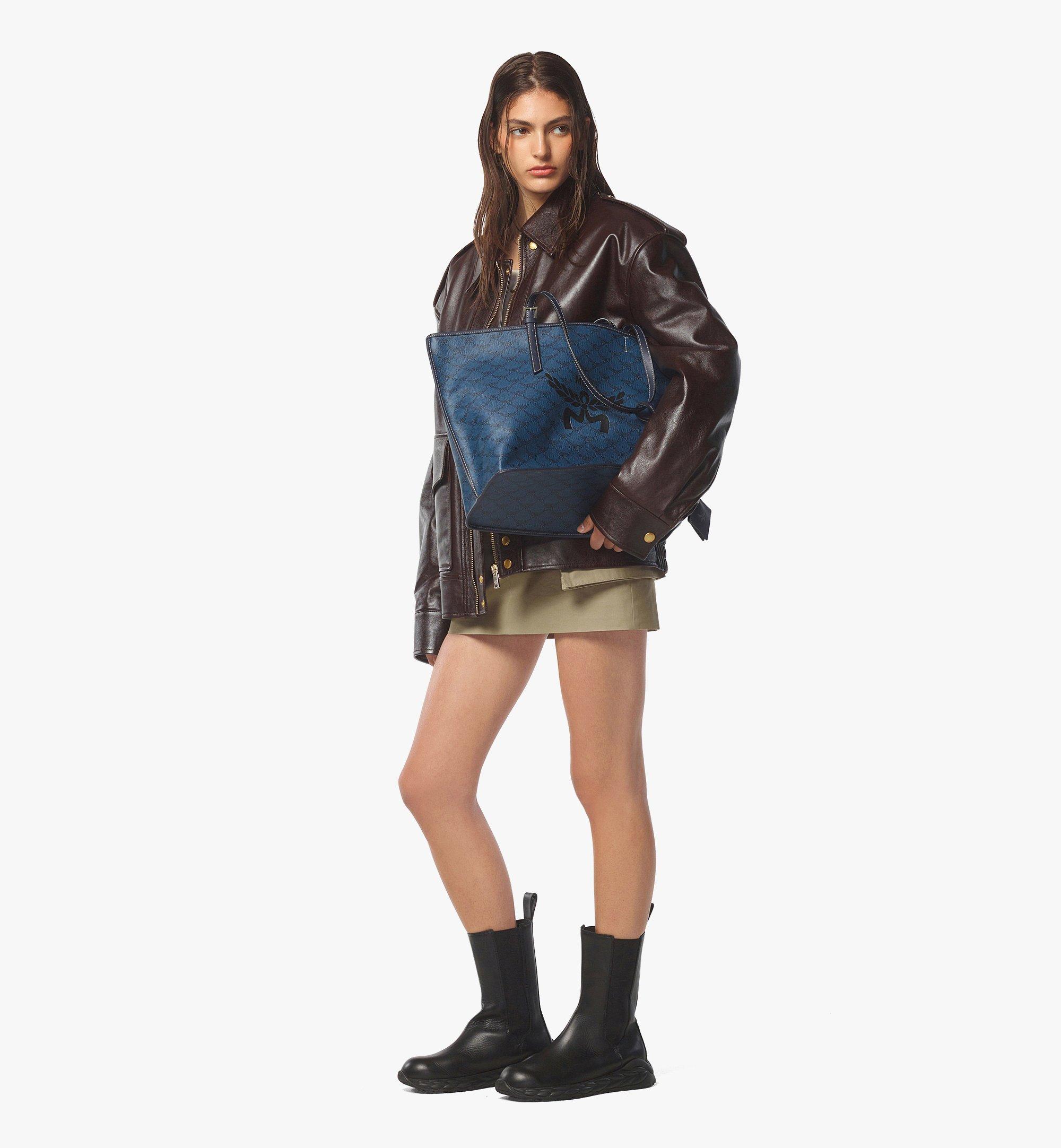 MCM Himmel Shopper in Lauretos Blue MWPESAC03VC001 Alternate View 2