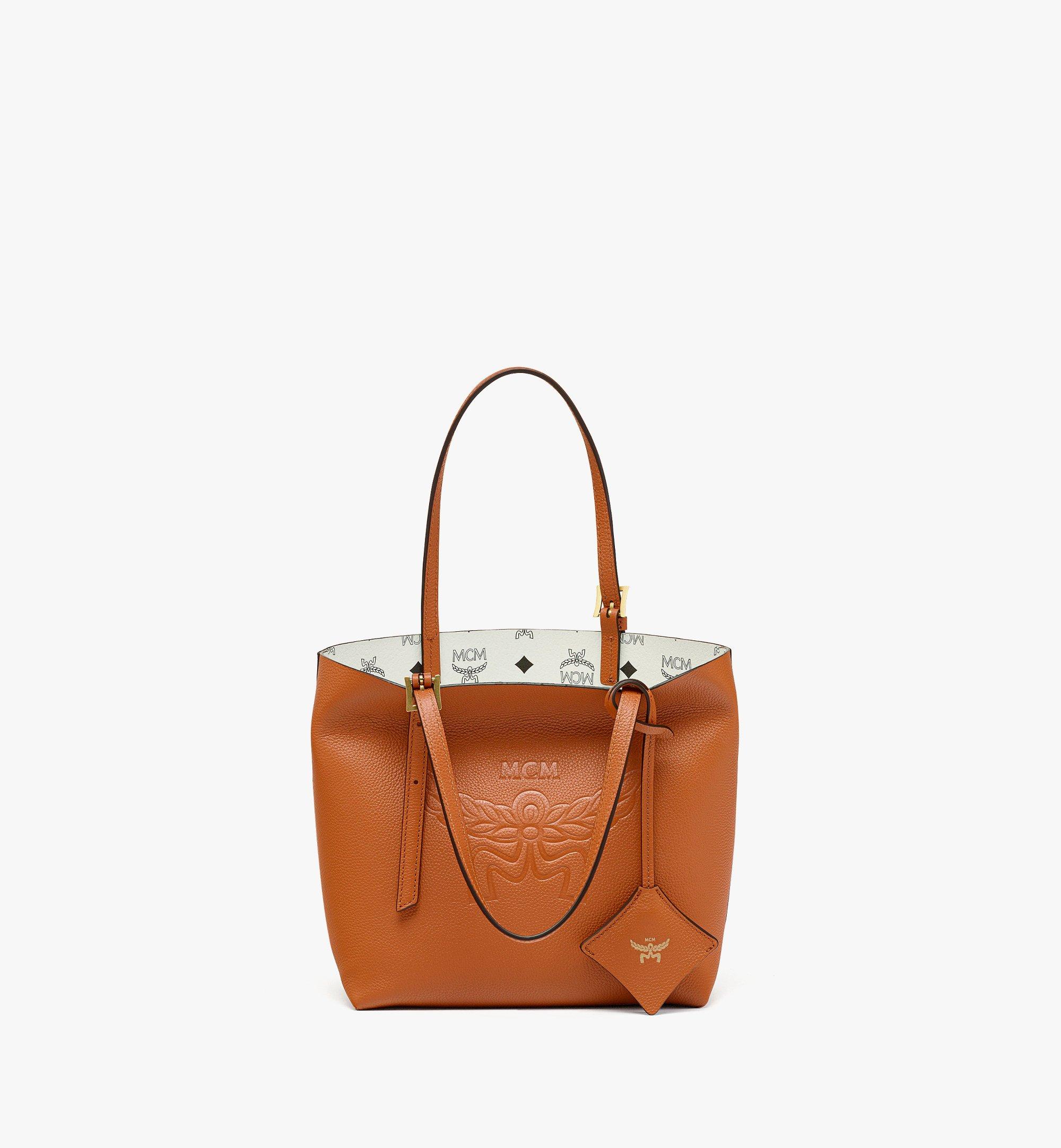 Mcm top best sale zip monogrammed shopper