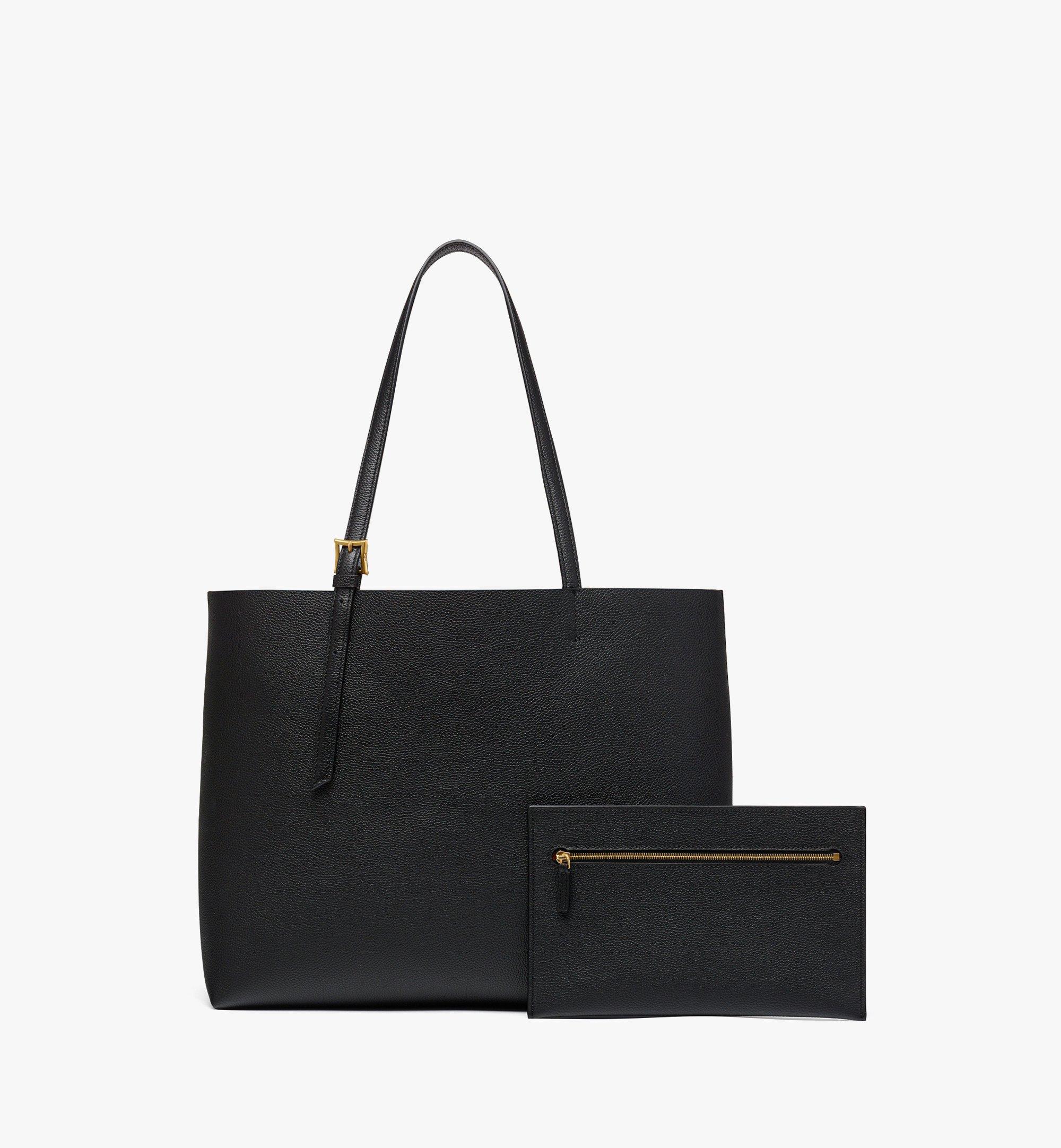 Medium Himmel Shopper in Embossed Logo Leather Black | MCM ®US