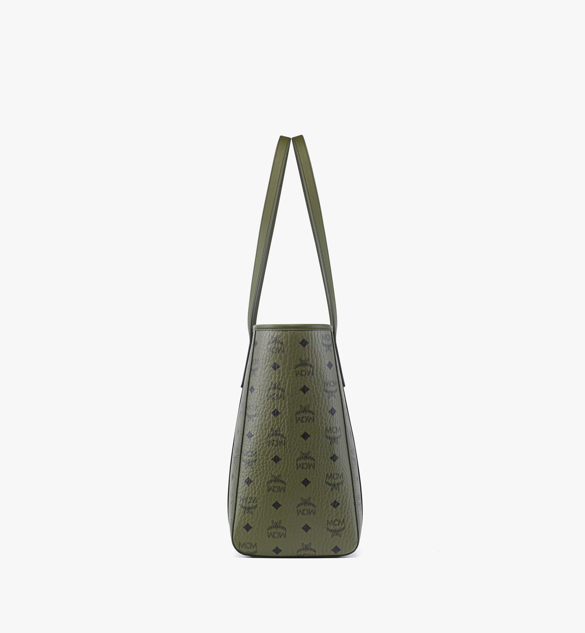 MCM Sac cabas Toni à fermeture supérieure zippée en Visetos Green MWPFAMT07K8001 Plus de photos 1