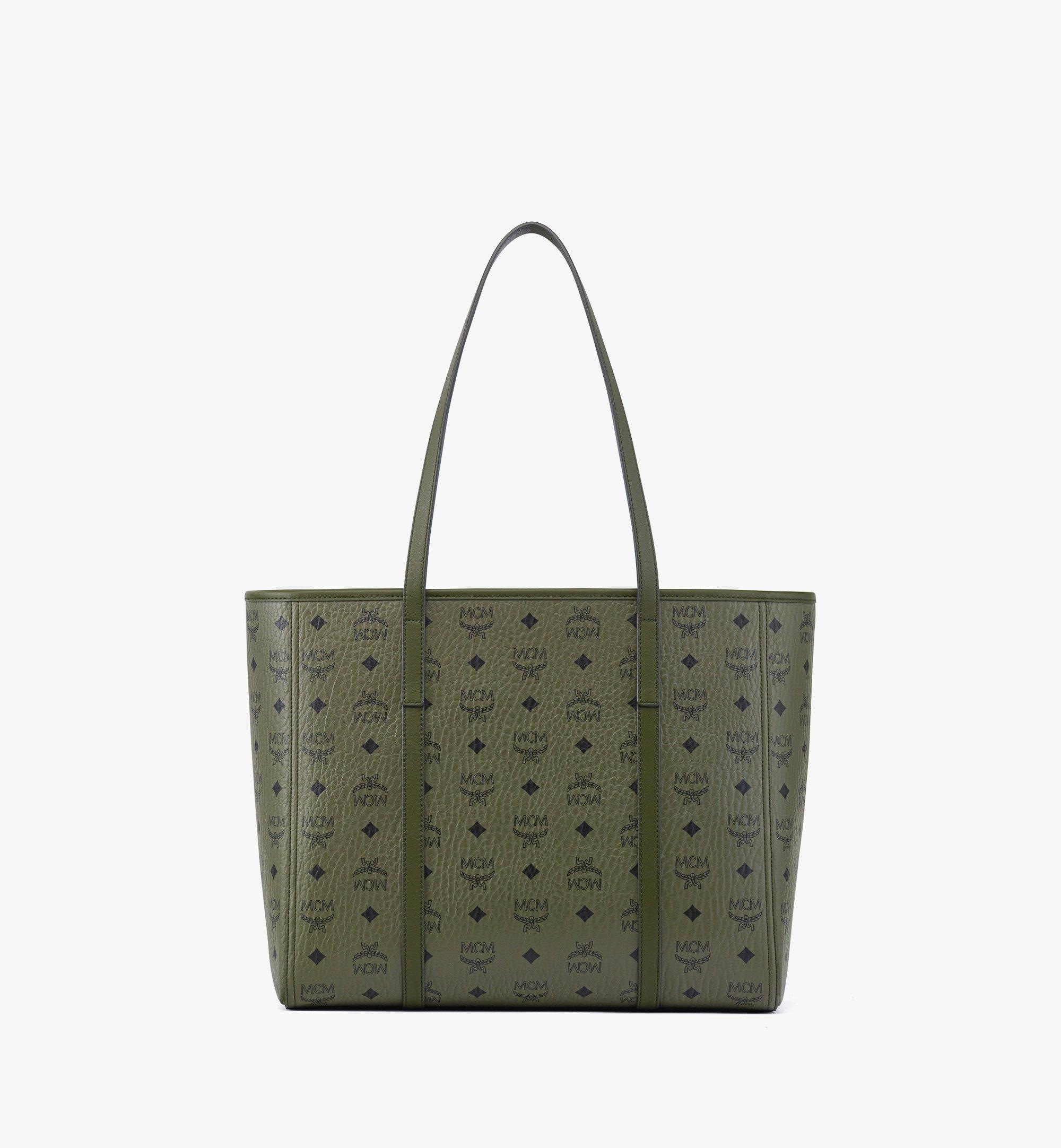 MCM Sac cabas Toni à fermeture supérieure zippée en Visetos Green MWPFAMT07K8001 Plus de photos 3