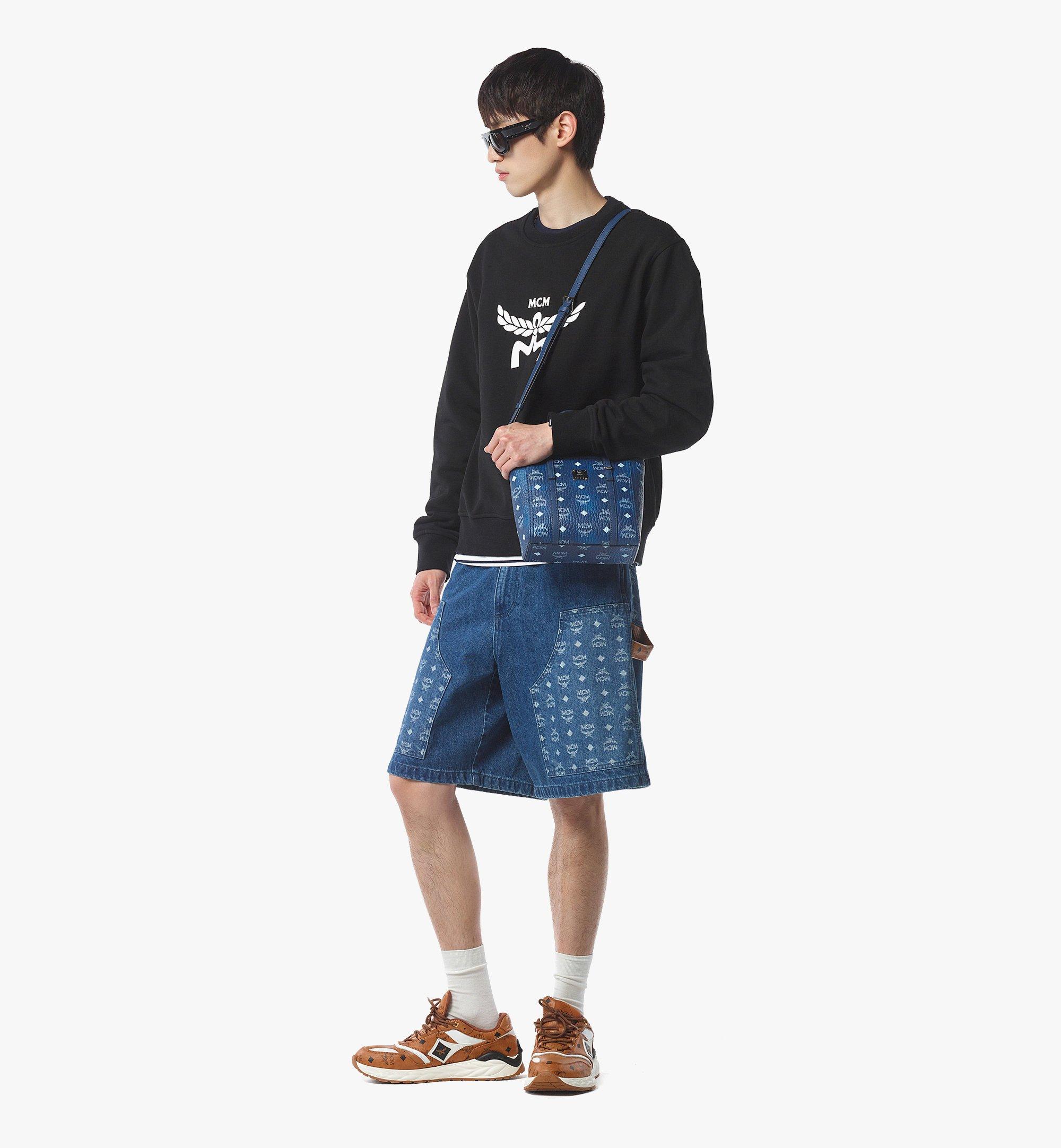 MCM กระเป๋าช็อปเปอร์ติดซิปด้านบน Toni ลาย Visetos Blue MWPFAMT081F001 มุมมองอื่น 5