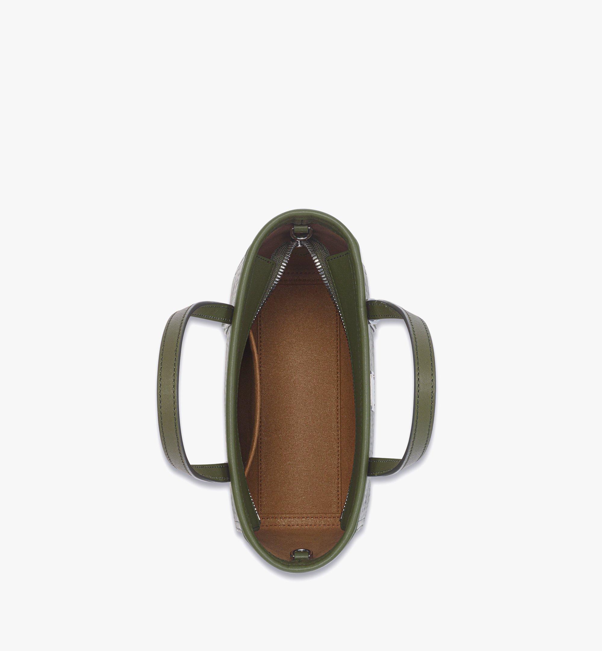 MCM Sac cabas Toni à fermeture supérieure zippée en Visetos Green MWPFAMT08K8001 Plus de photos 2