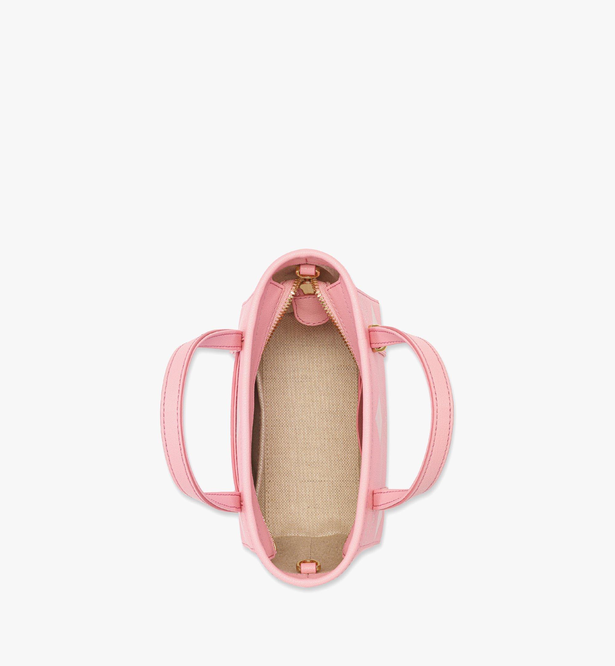 MCM Toni Resetos顶部拉链皮革购物袋 Pink MWPFAMT09Q5001 更多视角 2