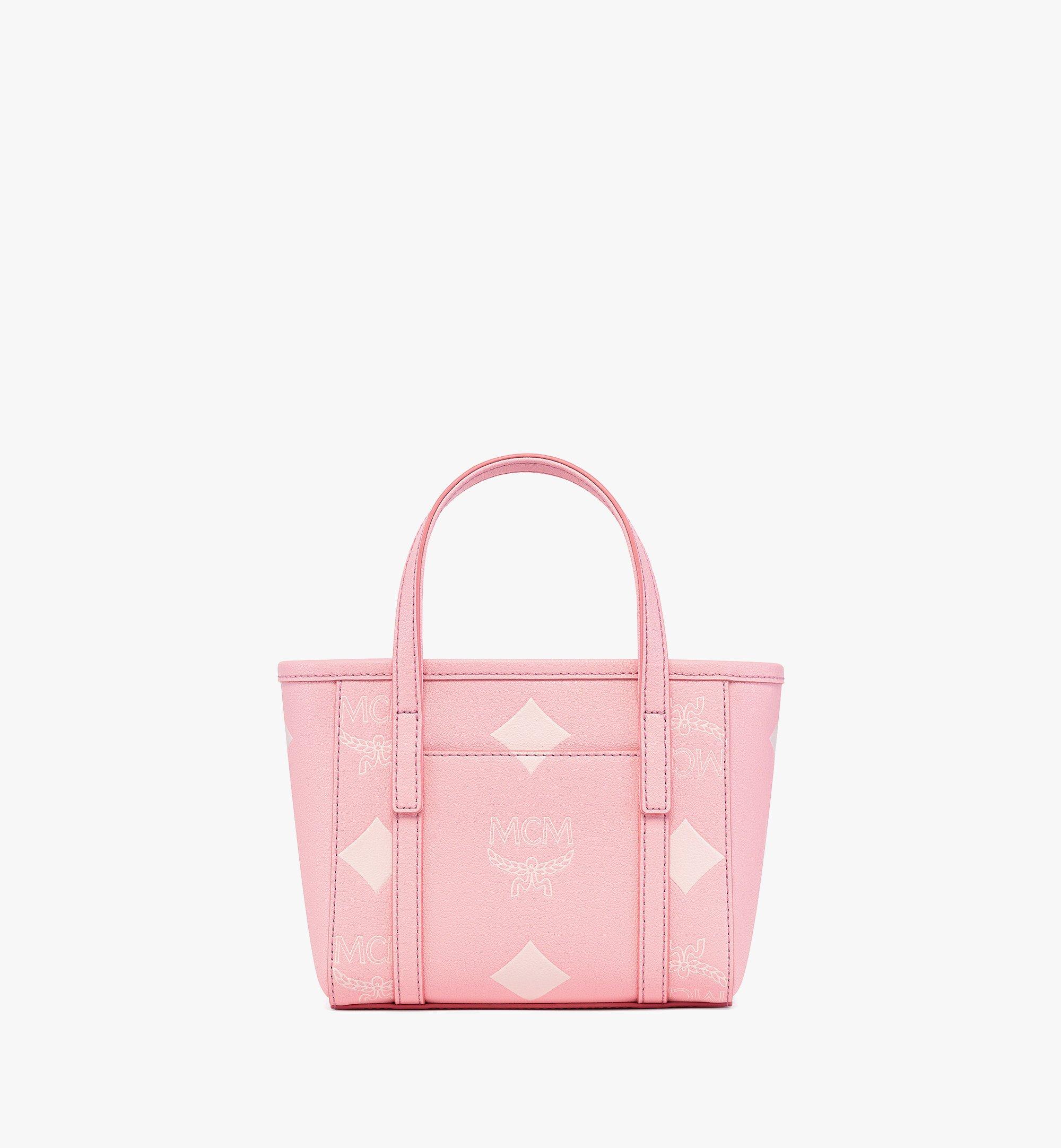 MCM Toni Resetos顶部拉链皮革购物袋 Pink MWPFAMT09Q5001 更多视角 3