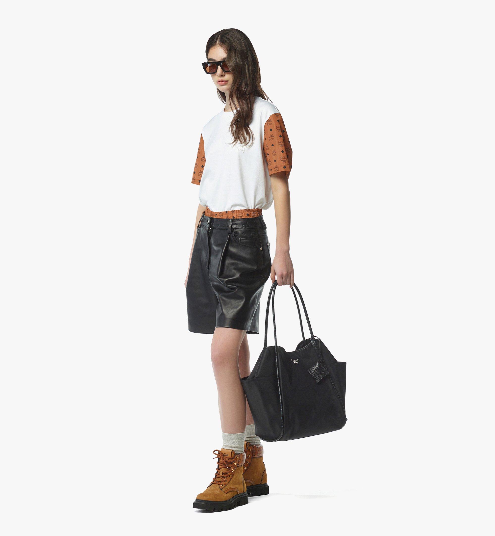 MCM Aren Shopper in ECONYL® and Leather Black MWPFATA01BK001 Alternate View 2