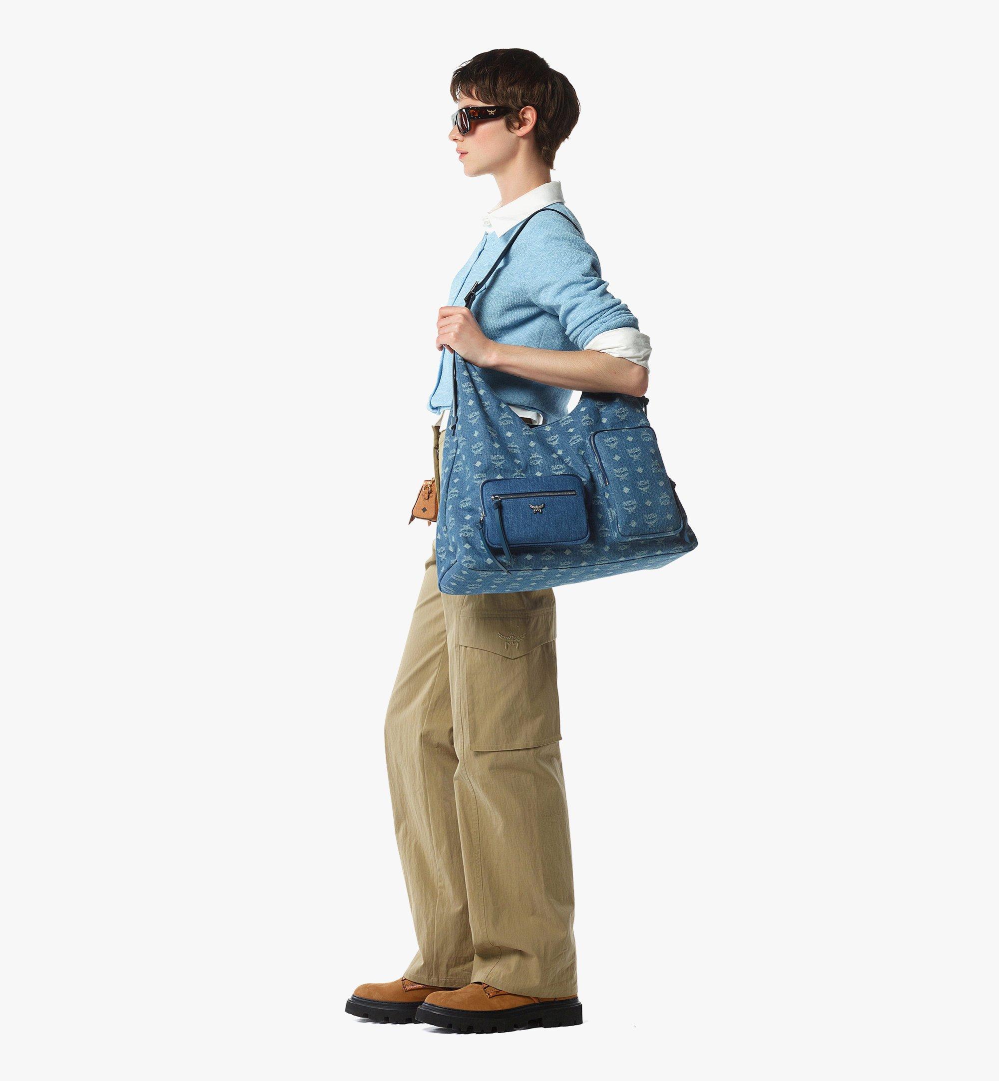 MCM Aren Multi-Shopper in Monogram Denim Jacquard Blue MWPFATA03HD001 Alternate View 2
