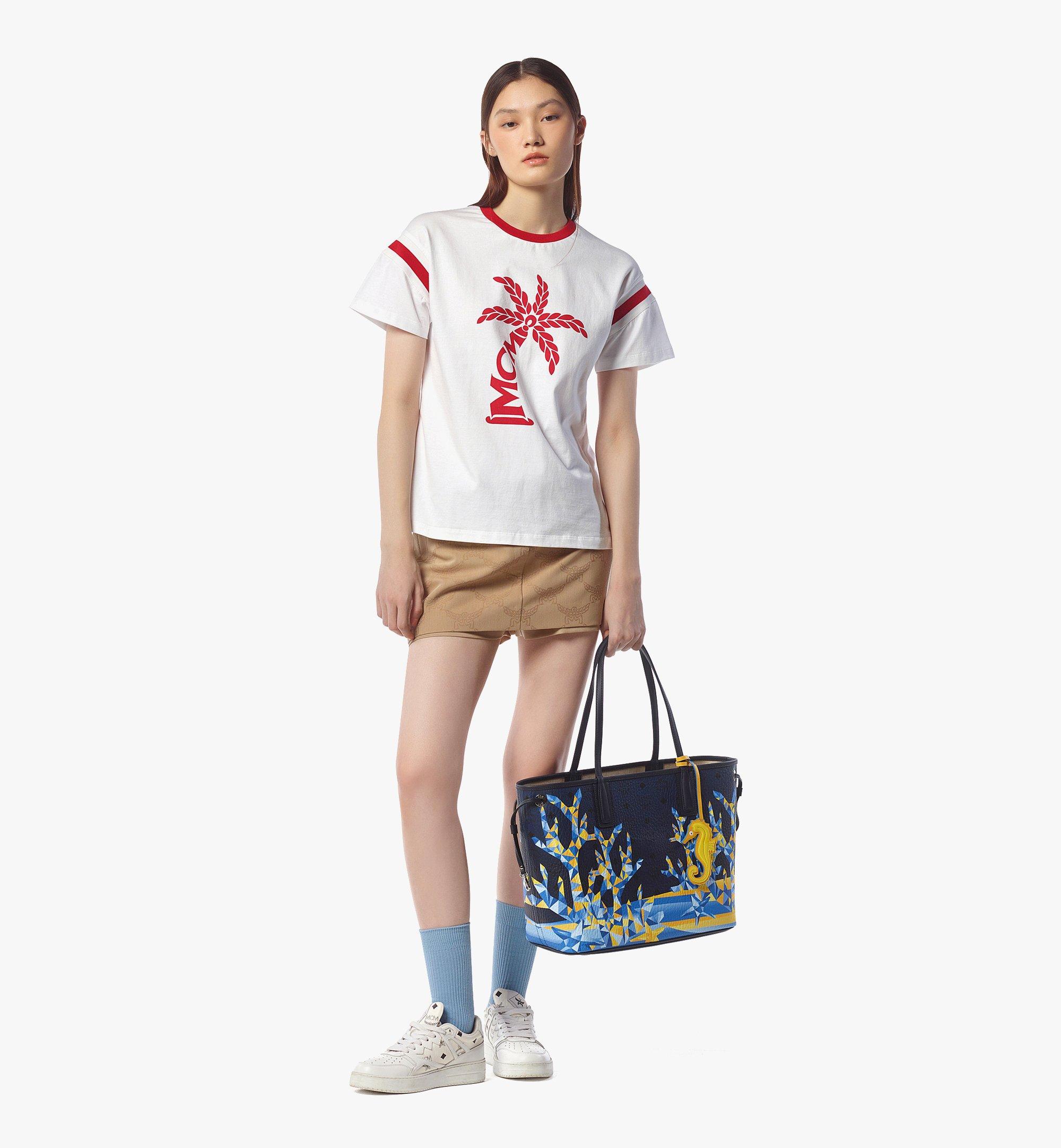 Medium Liz Shopper in Cubic Coral Visetos Blue | MCM ®JP display picture 1