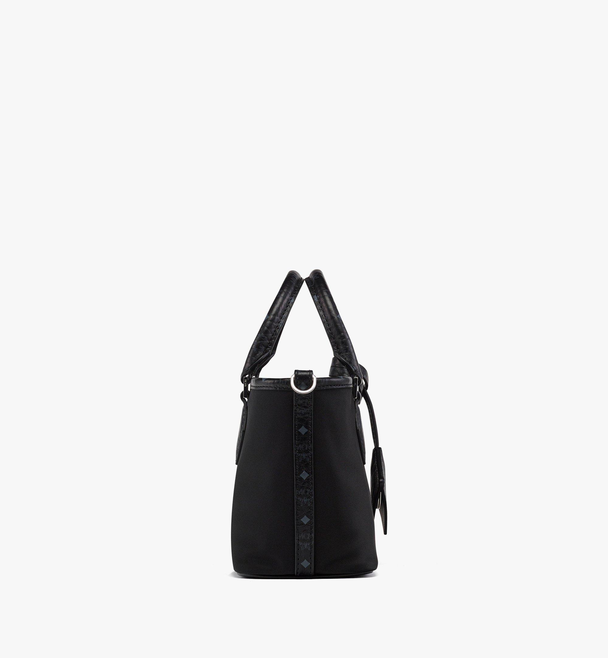 MCM Aren Shopper in Recycled Nylon and Monogram Print Leather Black MWPFSTA04BK001 Alternate View 1