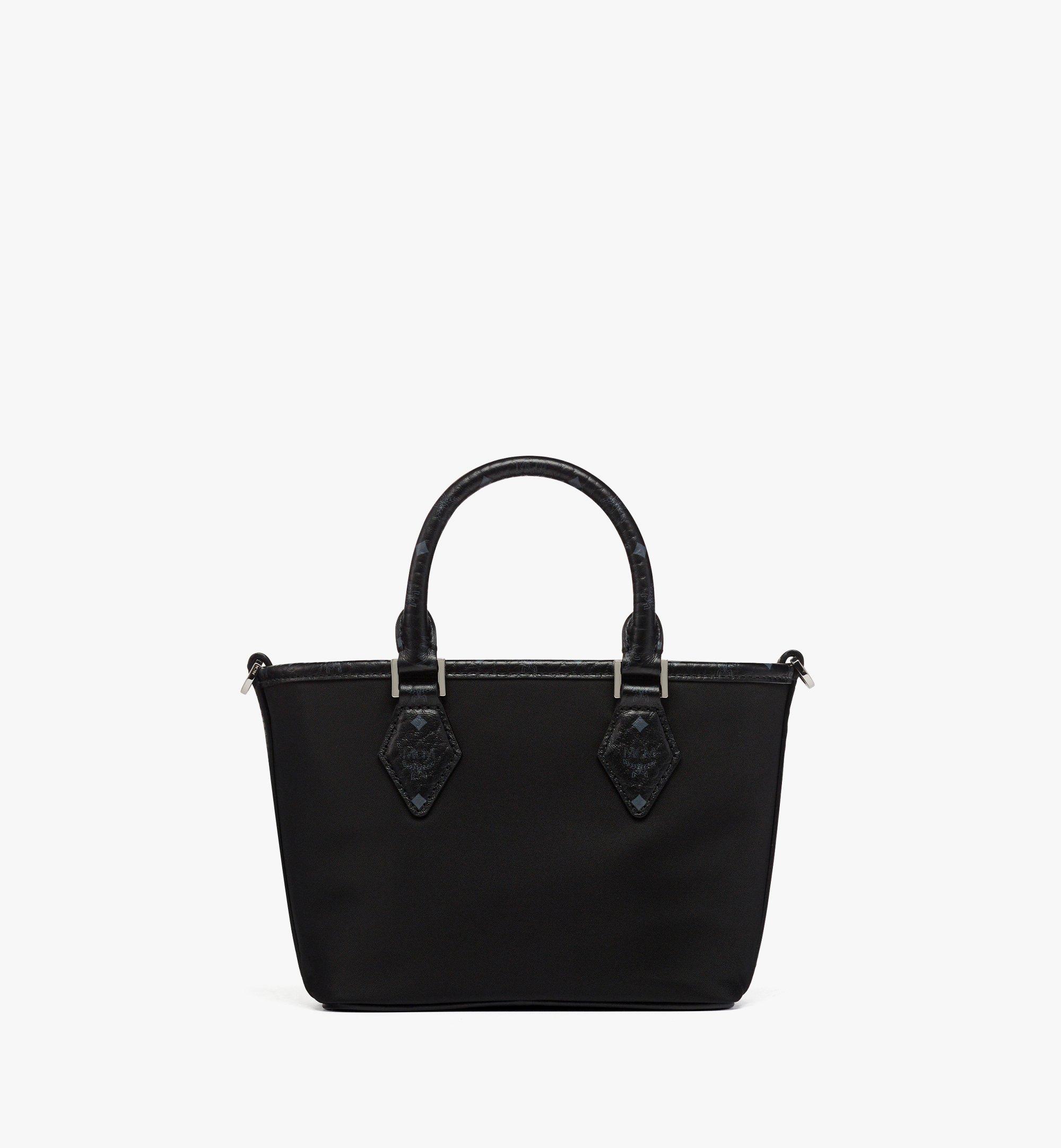 X-Mini Aren Shopper in Recycled Nylon and Monogram Print Leather Black | MCM  ®US