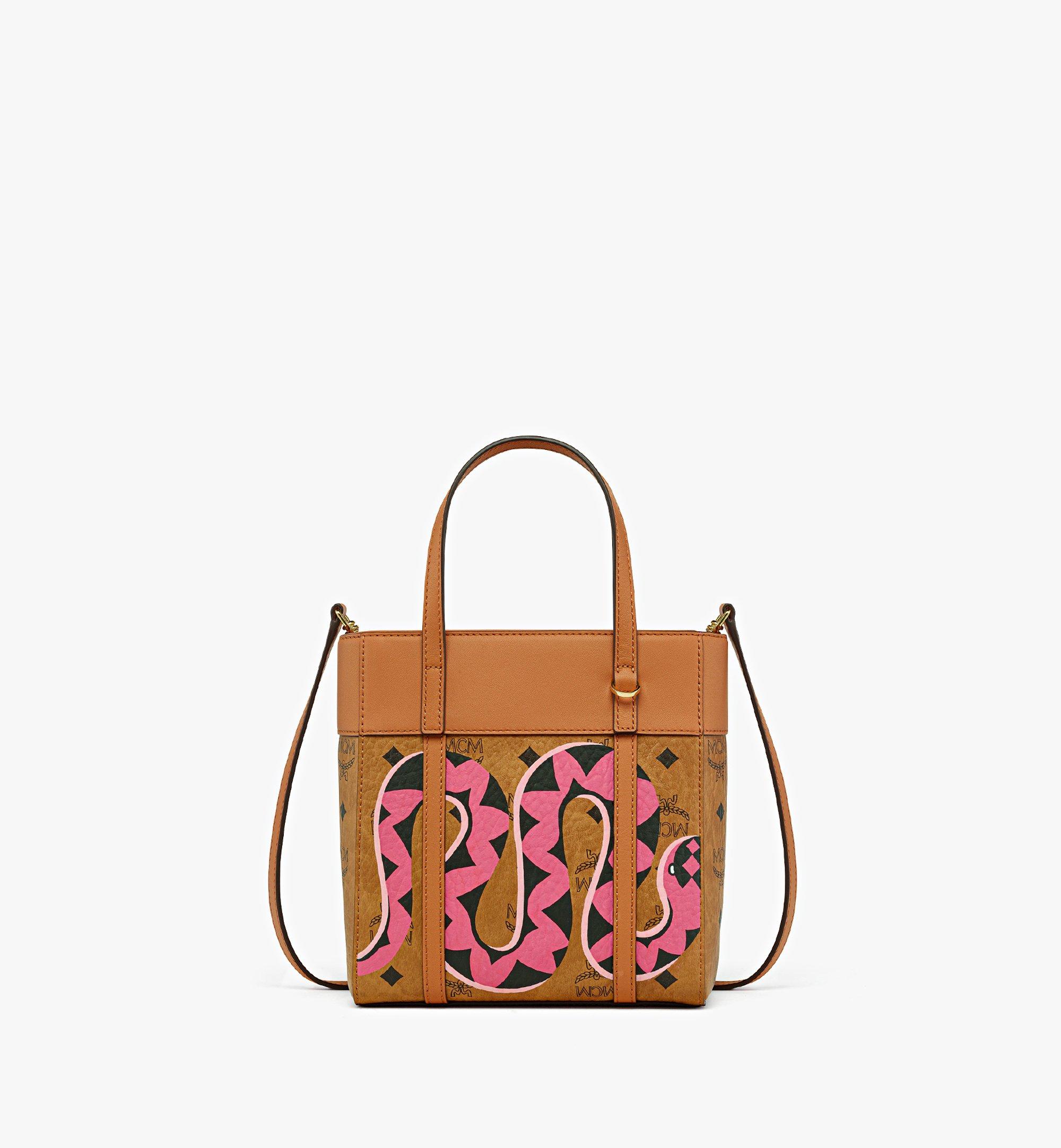 MCM Year of the Snake Toni Shopper in Visetos Leather Mix Cognac MWPFSUP05CO001 Alternate View 1