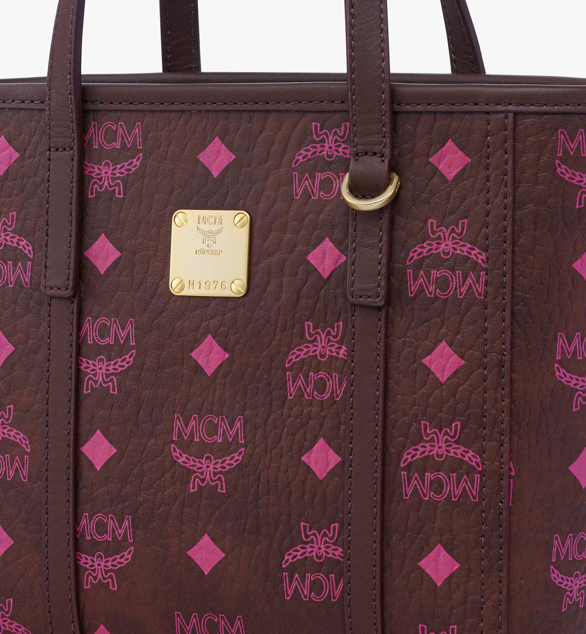 MCM ブラウンレザーショルダーバッグMini TONI トップジップショッパー Mini Toni Top-Zip Shopper in Rabot Visetos Cognac | MCM ®US