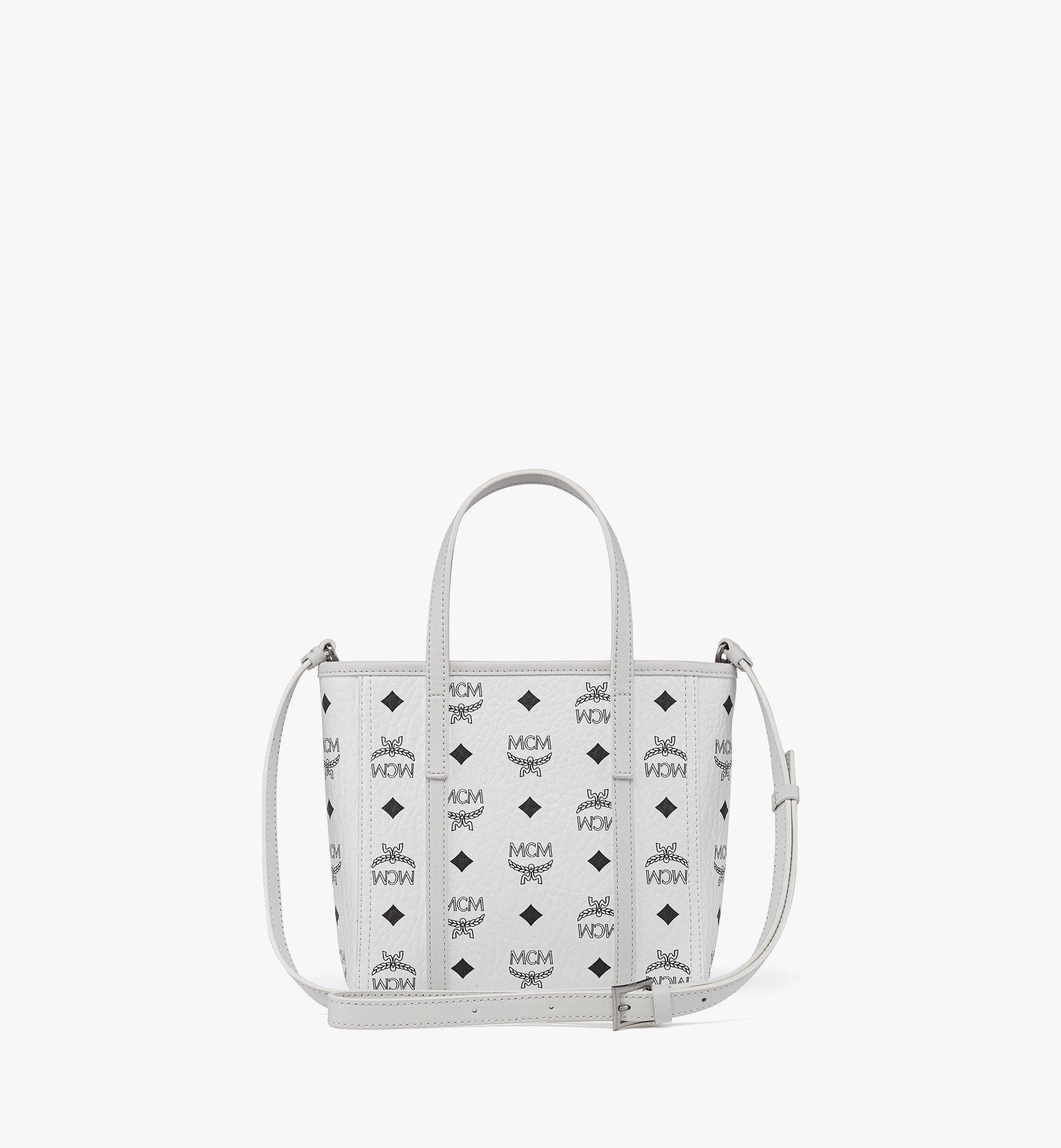 MCM Toni Top-Zip Shopper in Visetos White MWPGSMT02WT001 Alternate View 3