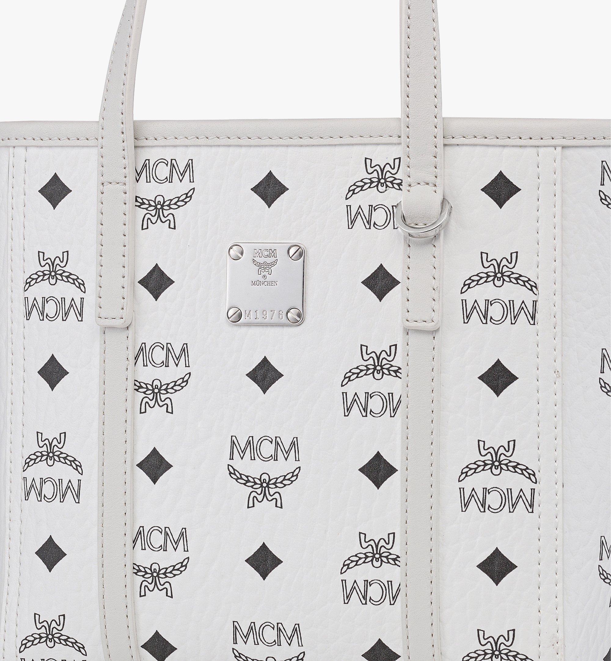 MCM Toni Top-Zip Shopper in Visetos White MWPGSMT02WT001 Alternate View 4