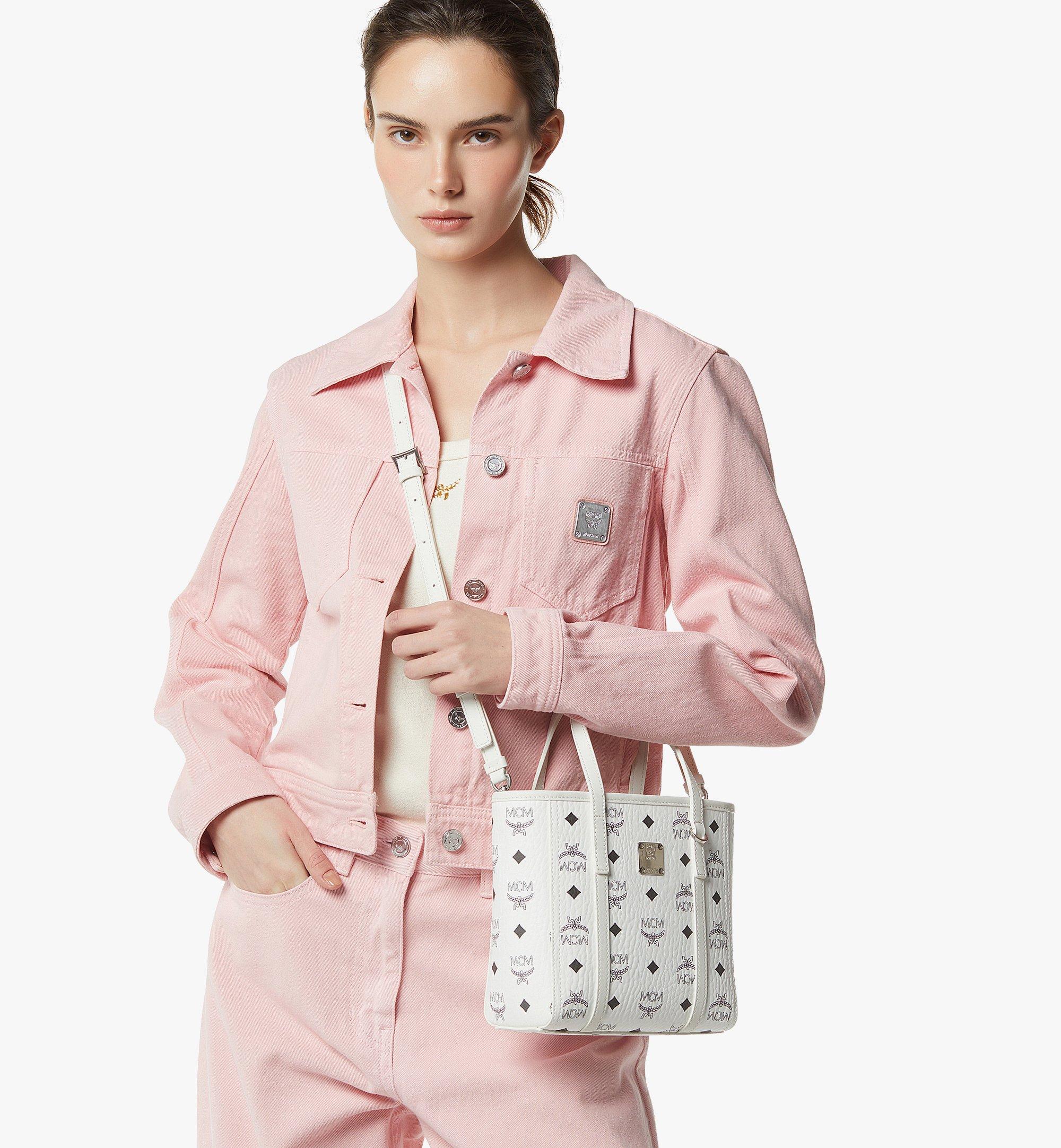 MCM Toni Top-Zip Shopper in Visetos White MWPGSMT02WT001 Alternate View 5