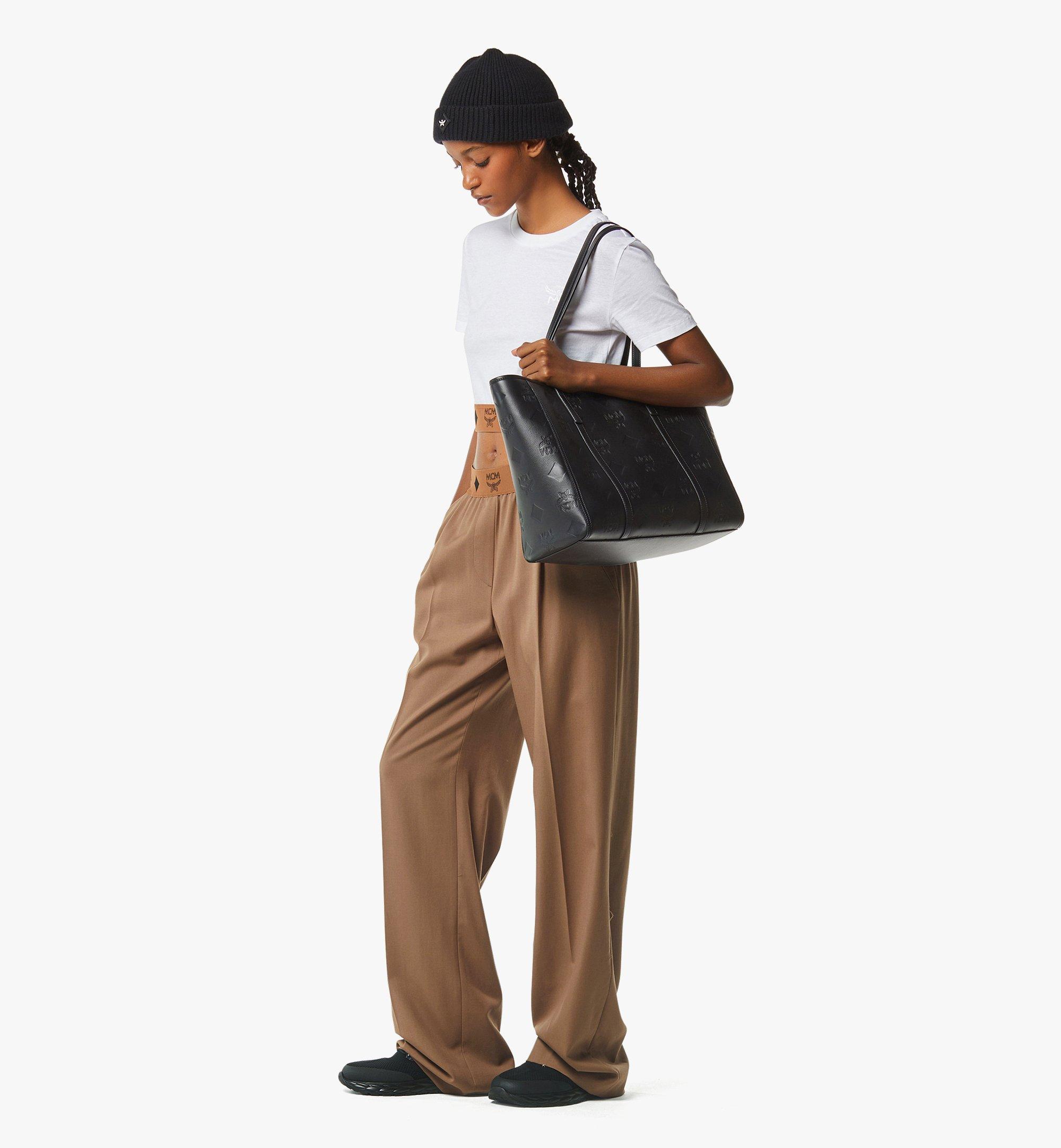 Medium Toni Top-Zip Shopper in Maxi Monogram Leather Black | MCM ®US