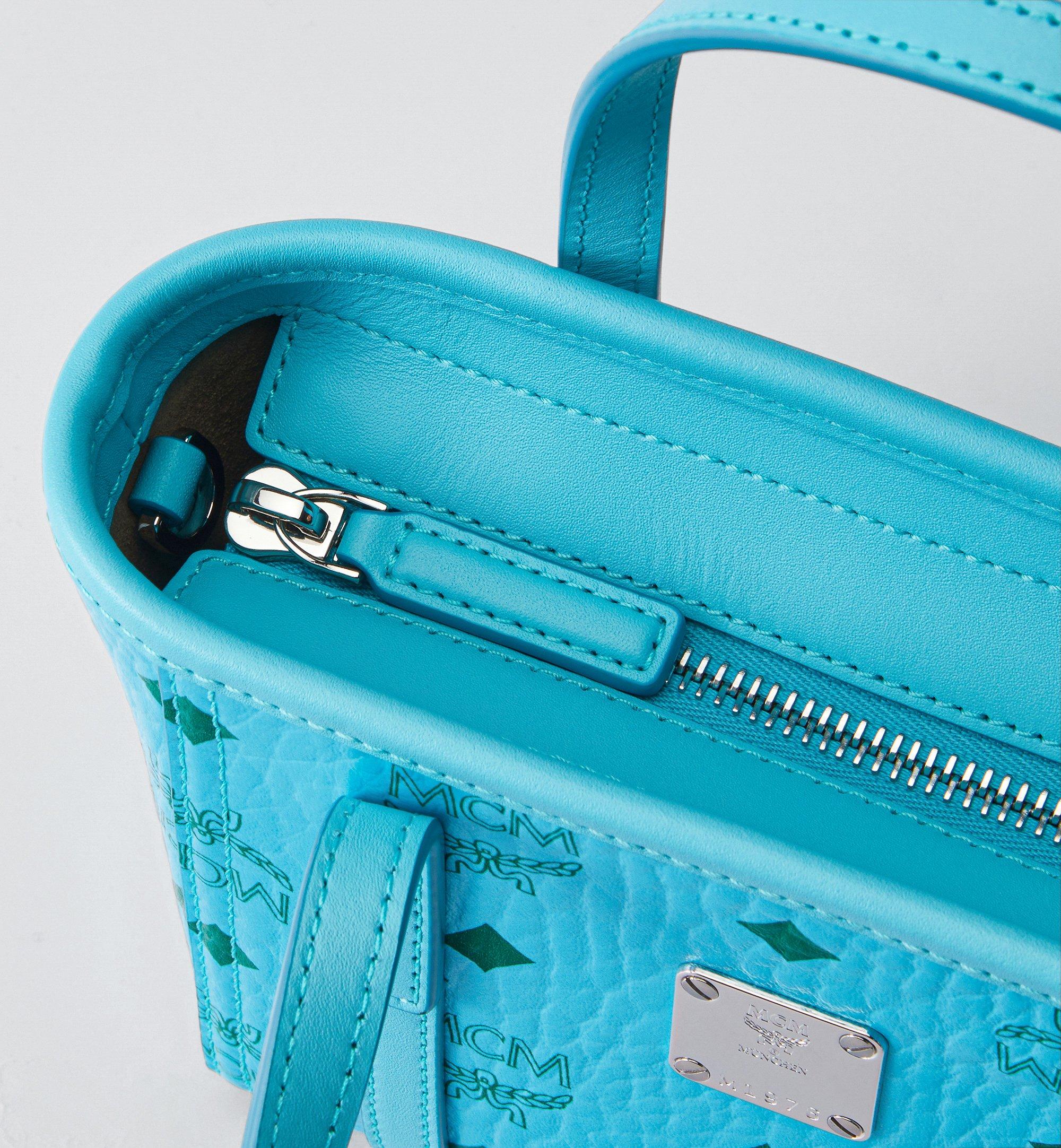 X-Mini Toni Top-Zip Shopper in Visetos Blue | MCM ®US