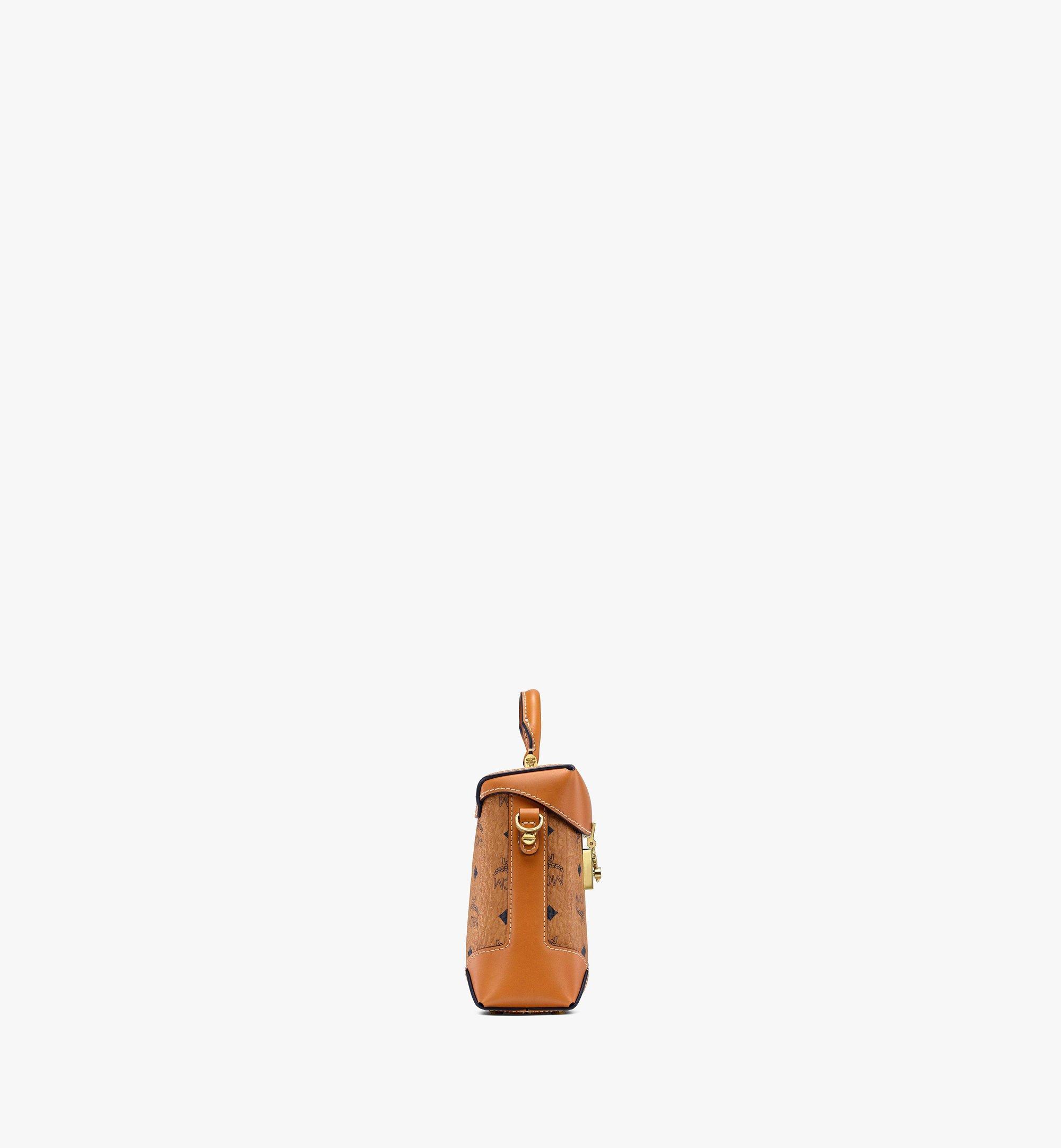 MCM Visetos Berlin Mini Drawstring Bucket Bag Cognac 1268103