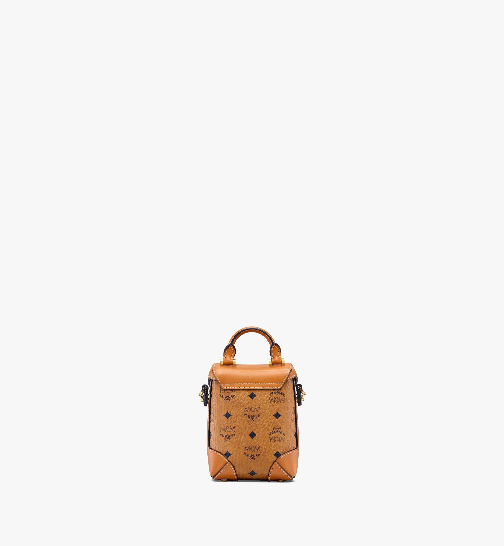 Mcm Backpack Charm with Crossbody Strap in Visetos Berlin Gold