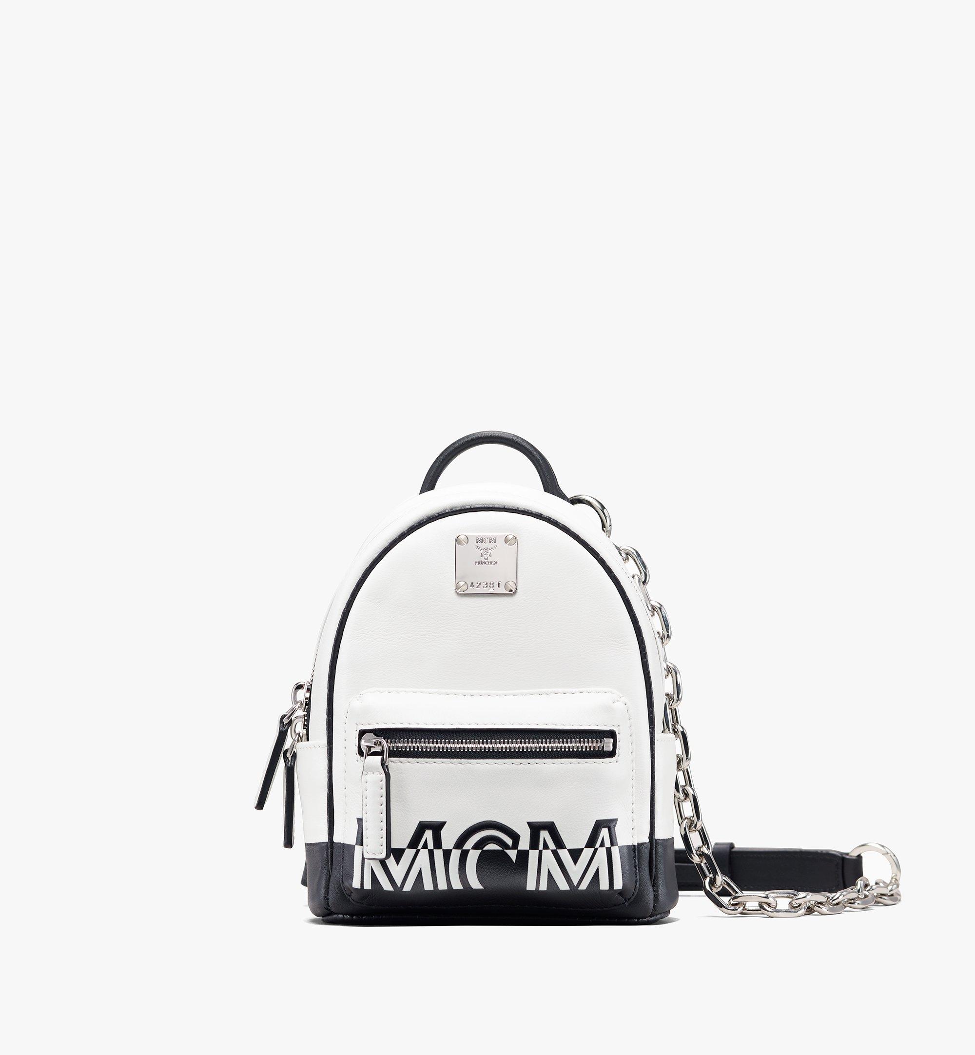 mcm mini backpack white