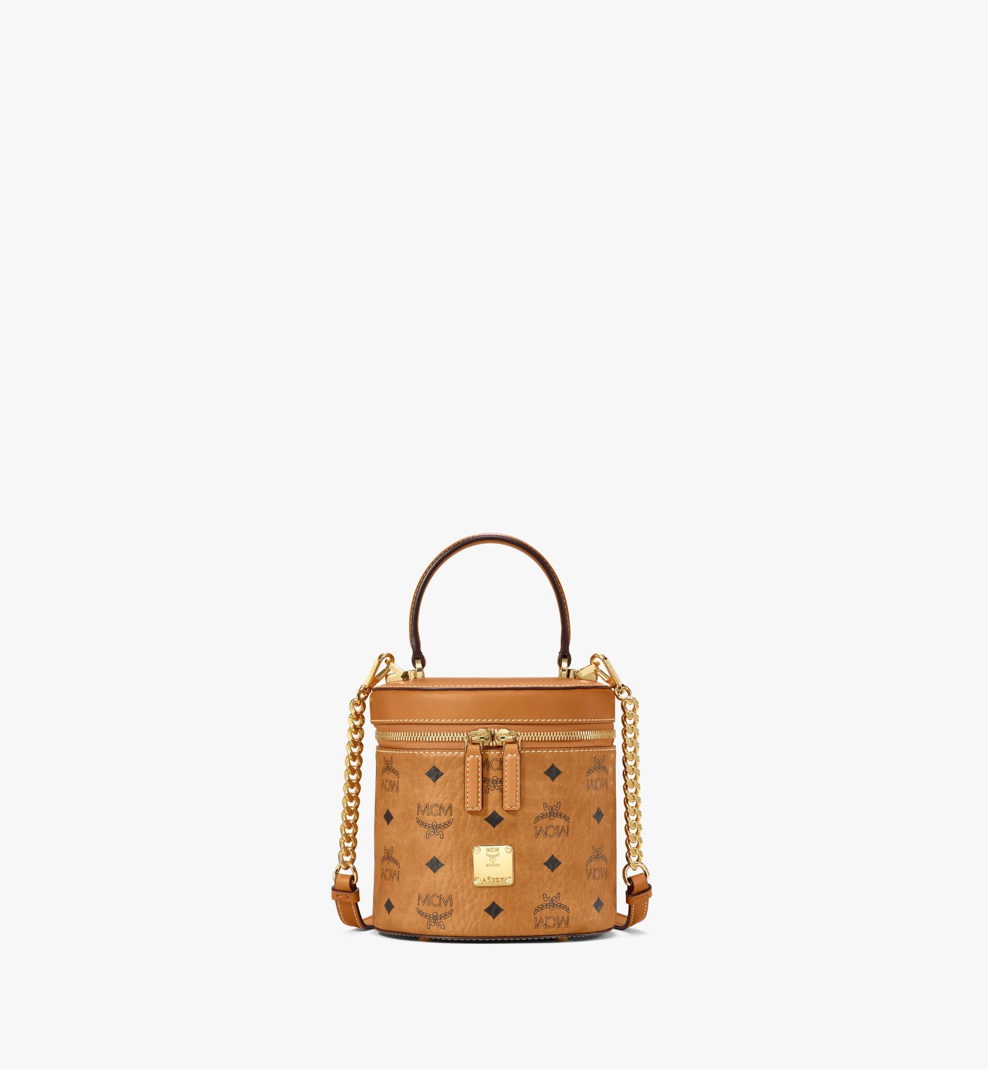 MCM Brown Visetos Coated Canvas and Leather Embellished Mini