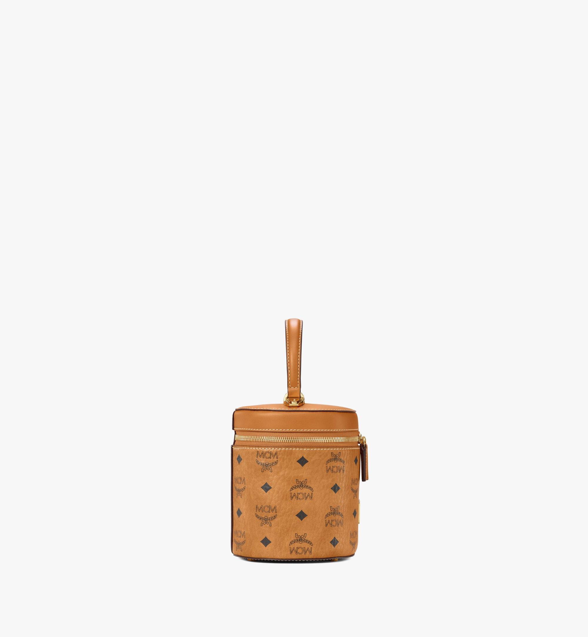 Small Cylinder Crossbody in Visetos Cognac MCM CN